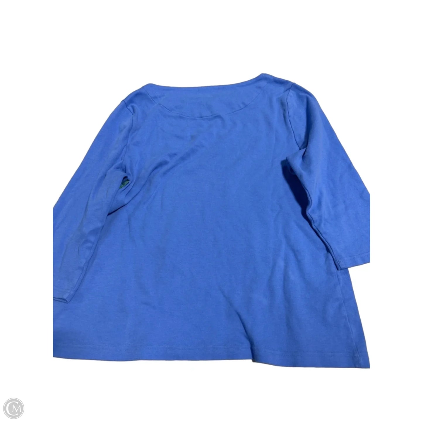Top 3/4 Sleeve By Croft And Barrow In Blue, Size: Xl
