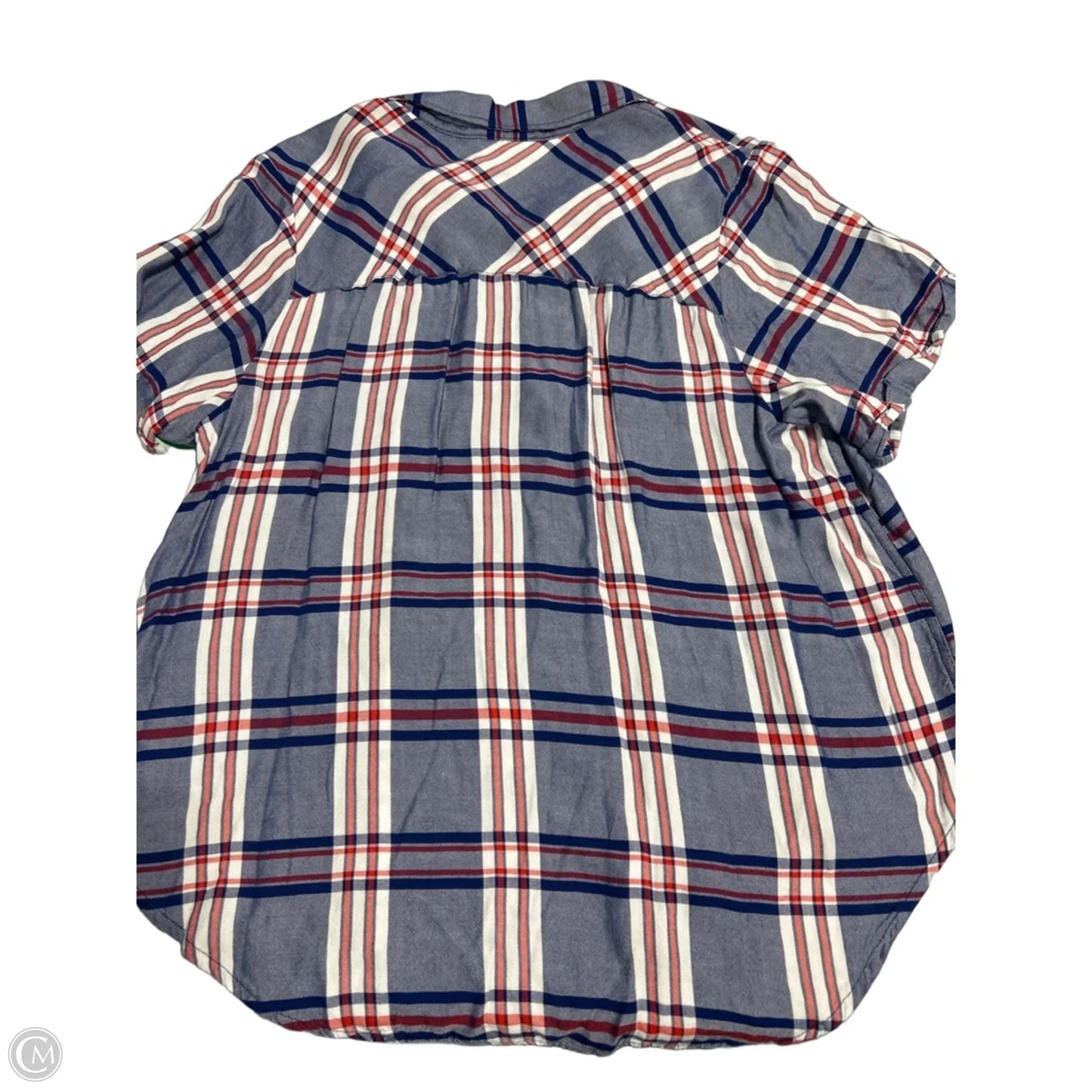 Top Long Sleeve By Cj Banks In Blue & Red, Size: 1x