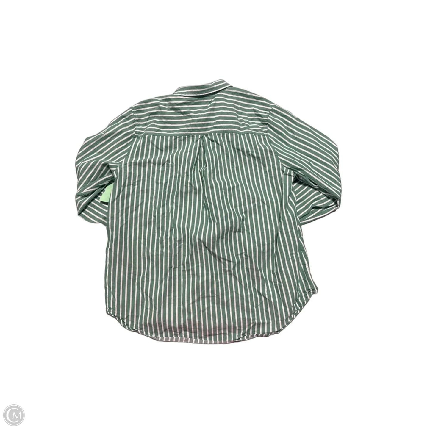 Top Long Sleeve By Old Navy In Green & White, Size: L