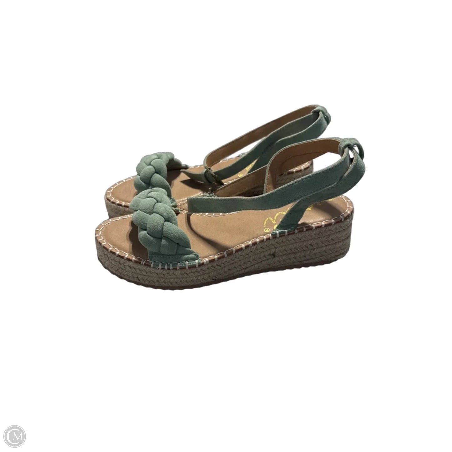 Sandals Heels Block By Cmc In Blue & Tan, Size: 8