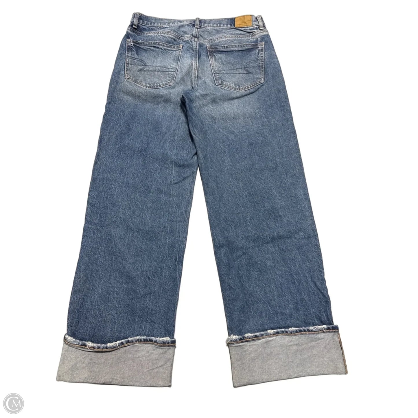 Jeans Wide Leg By American Eagle In Blue Denim, Size: 8