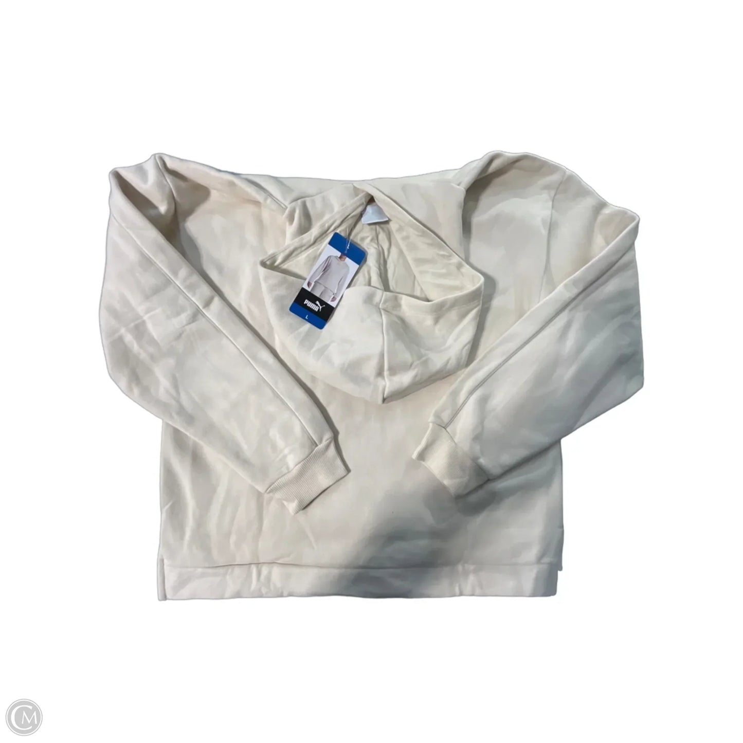 Sweatshirt Hoodie By Puma In Cream, Size: L