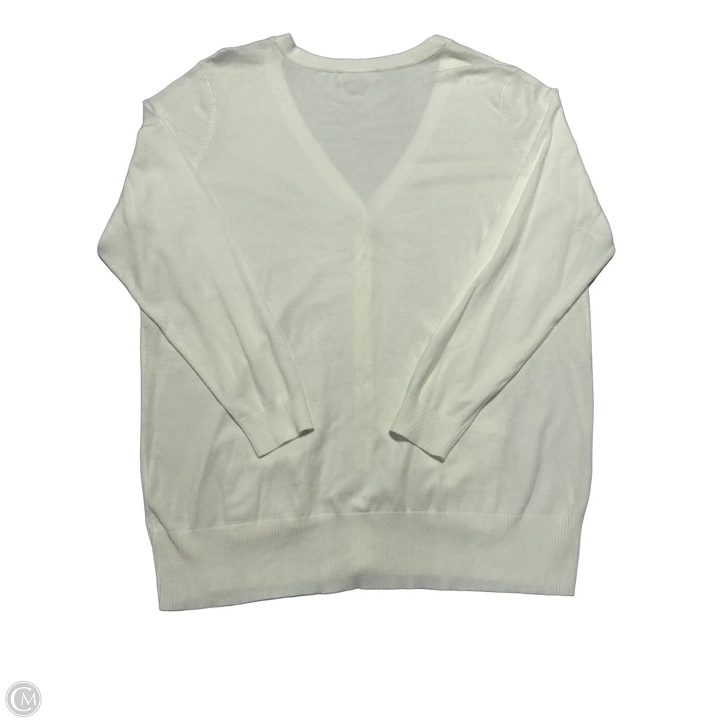 Sweater Cardigan By Eloquii In White, Size: 3x