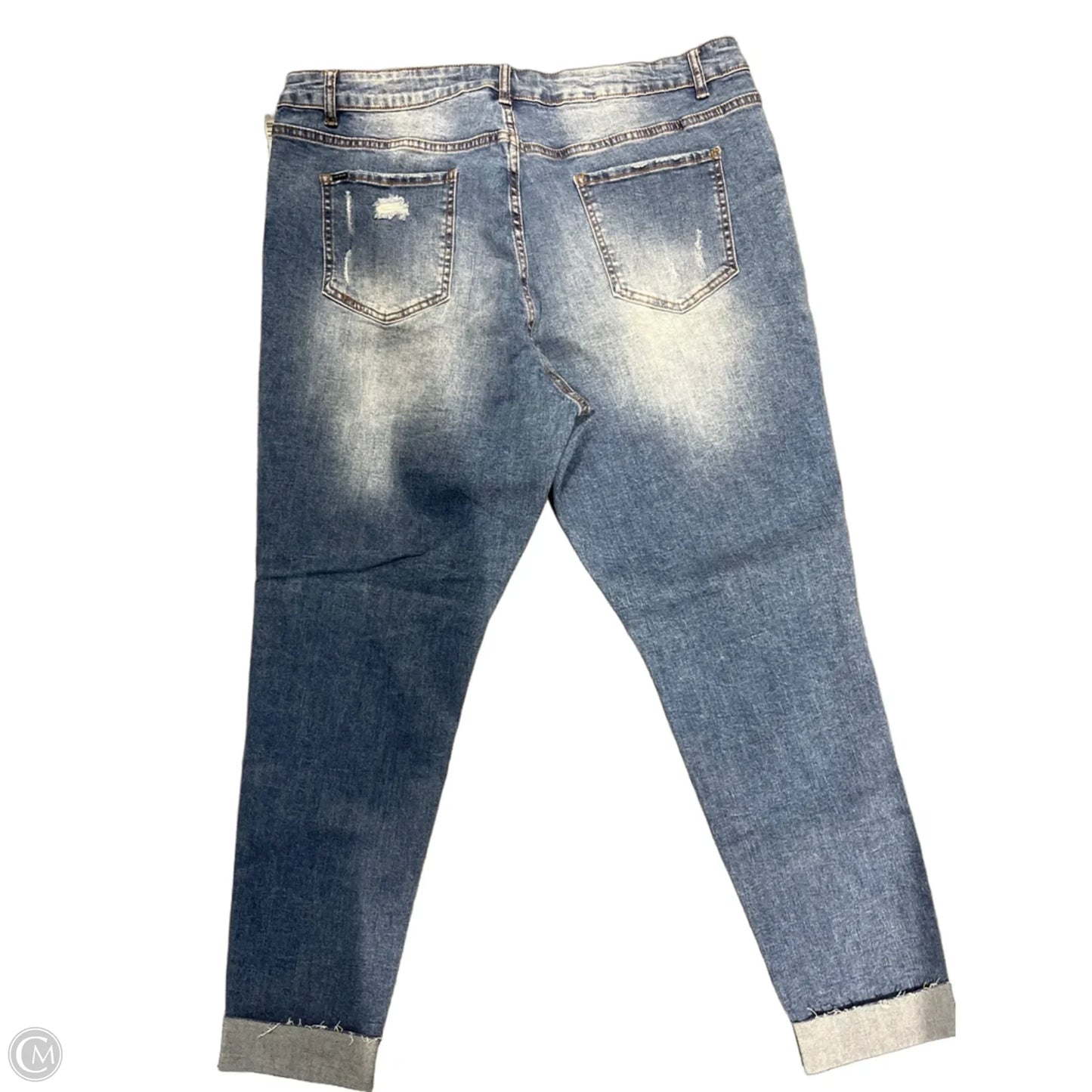 Jeans Straight By Chic In Blue Denim, Size: 18