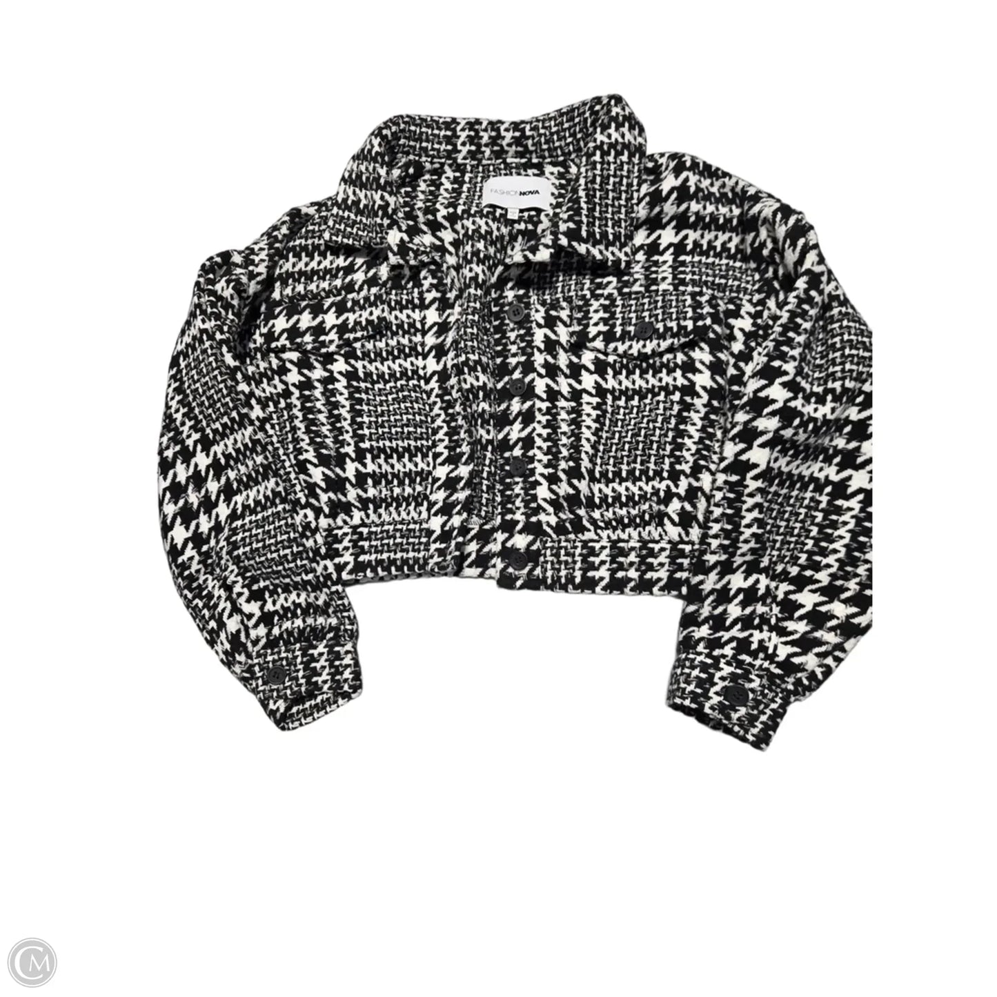 Jacket Shirt By Fashion Nova In Black & White, Size: S