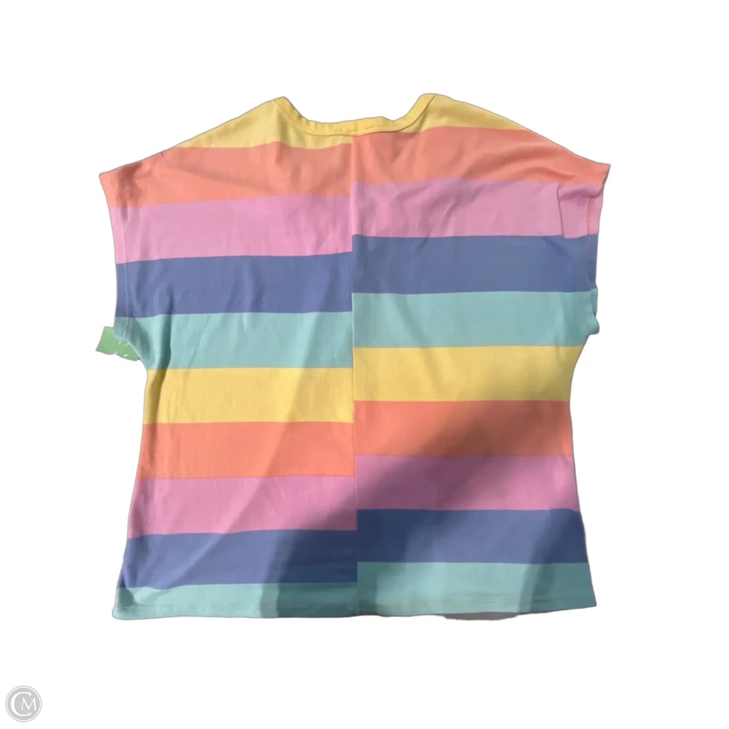 Top Short Sleeve By Fantastic Fawn In Rainbow Print, Size: L
