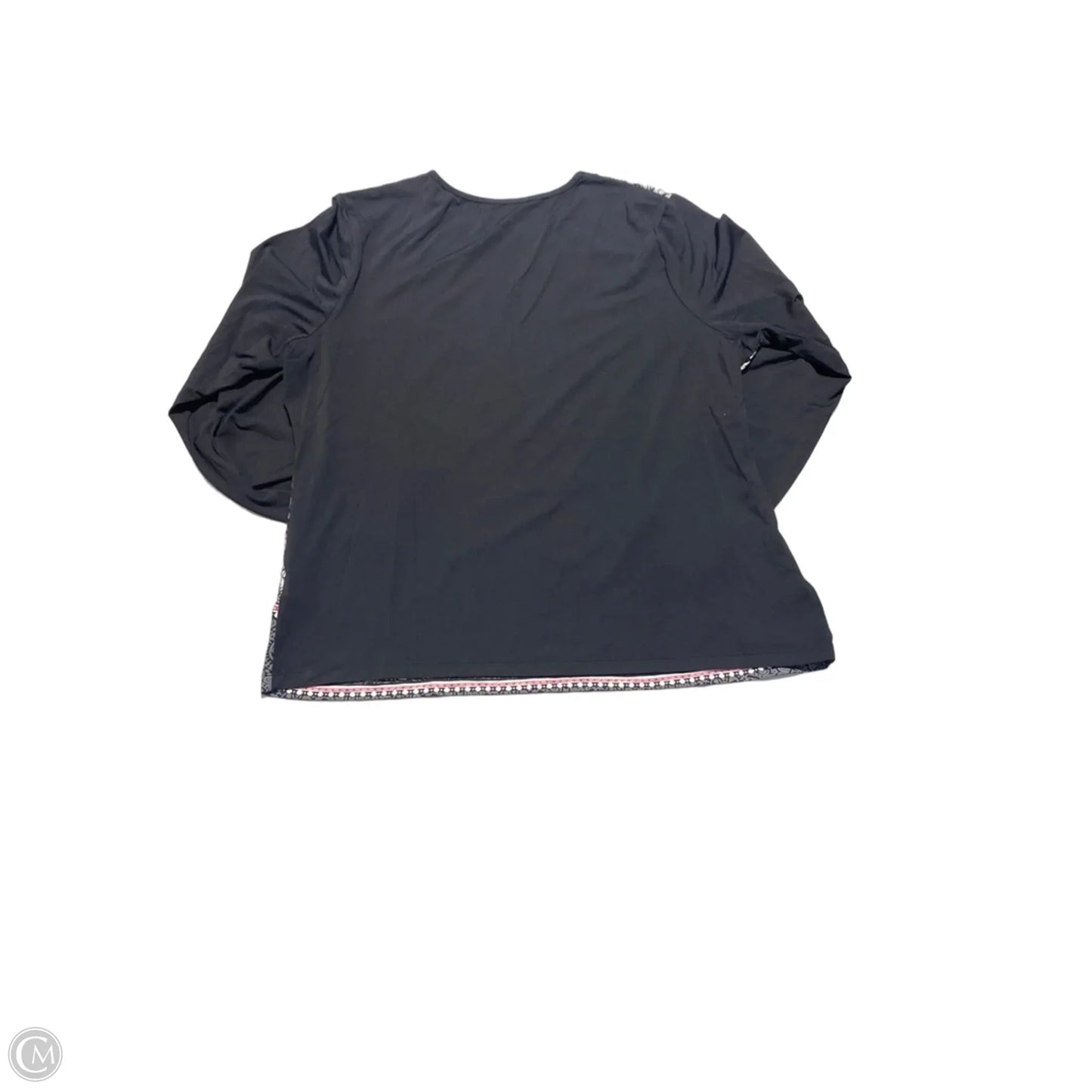Top Long Sleeve By Lands End In Black & White, Size: Xl
