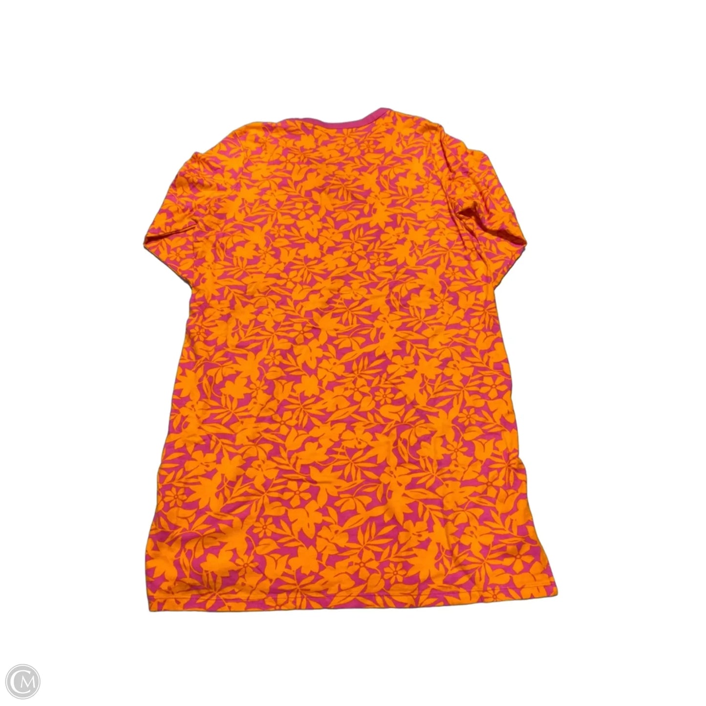 Dress Casual Midi By Lands End In Orange & Pink, Size: L