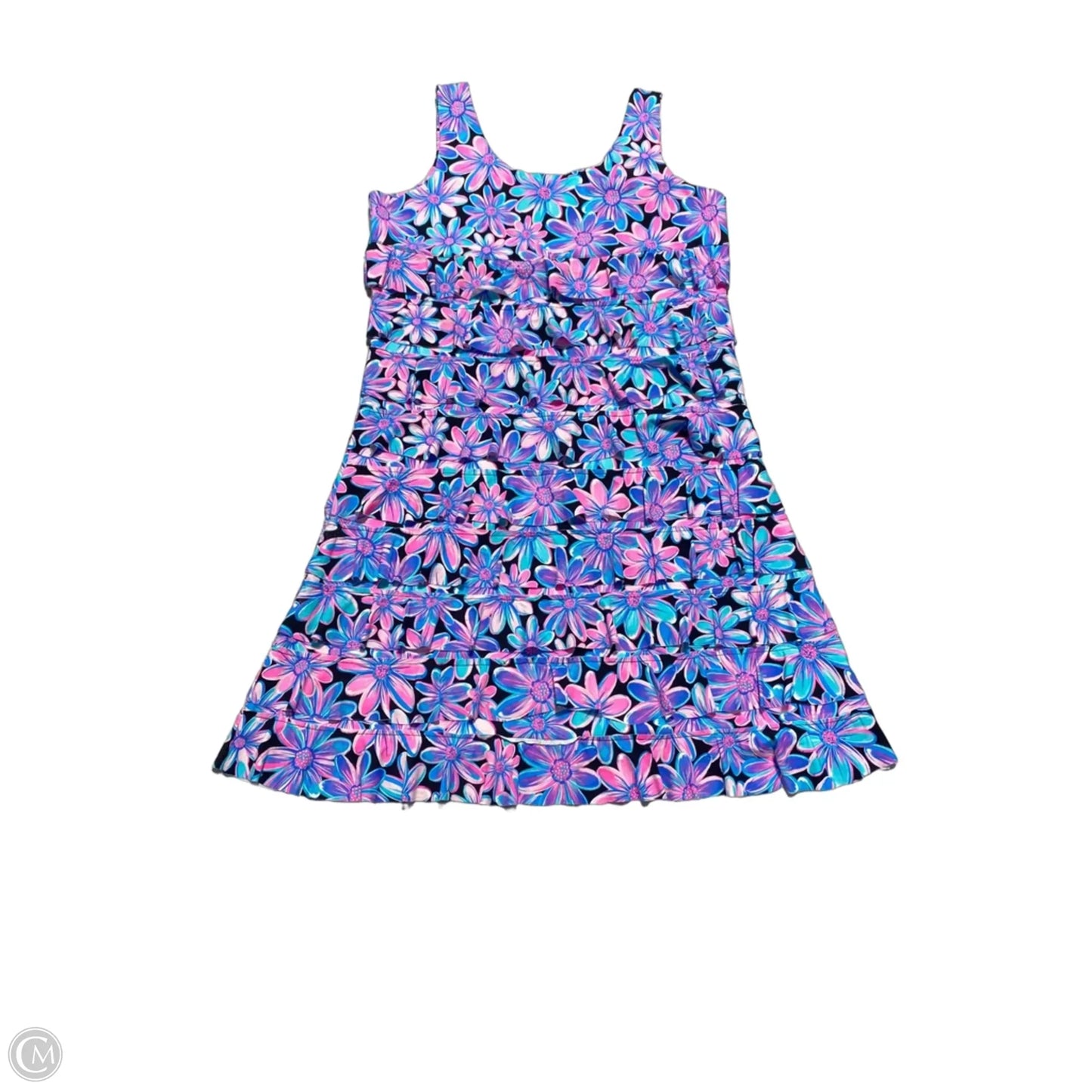 Dress Casual Midi By Cmc In Blue & Pink, Size: S