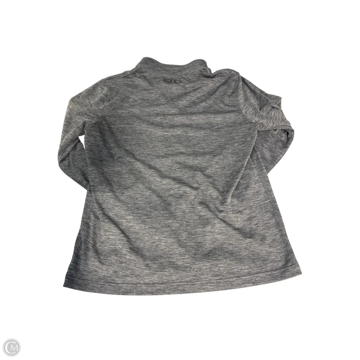 Athletic Top Long Sleeve Collar By Under Armour In Grey, Size: L