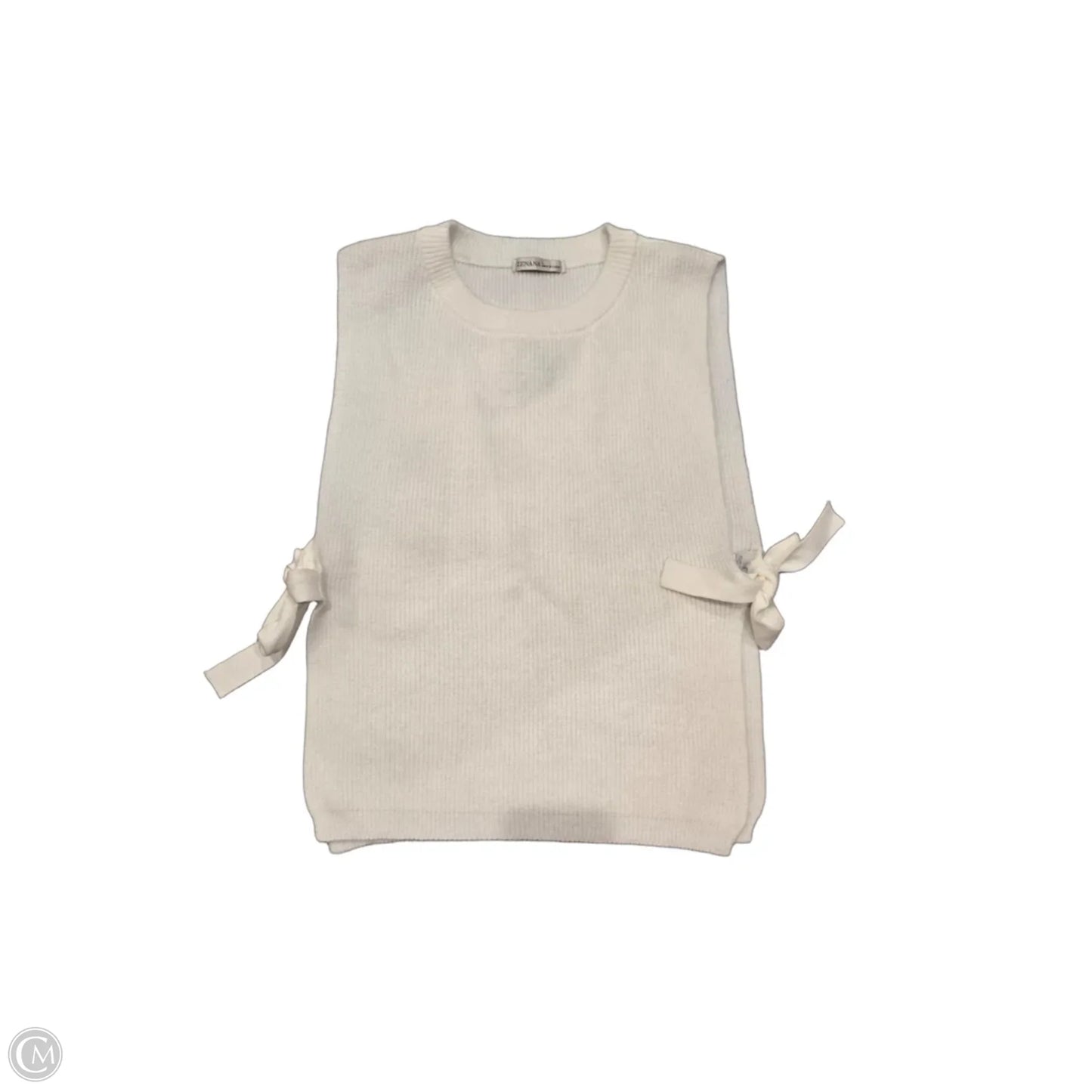 Sweater Short Sleeve By Zenana In White, Size: L