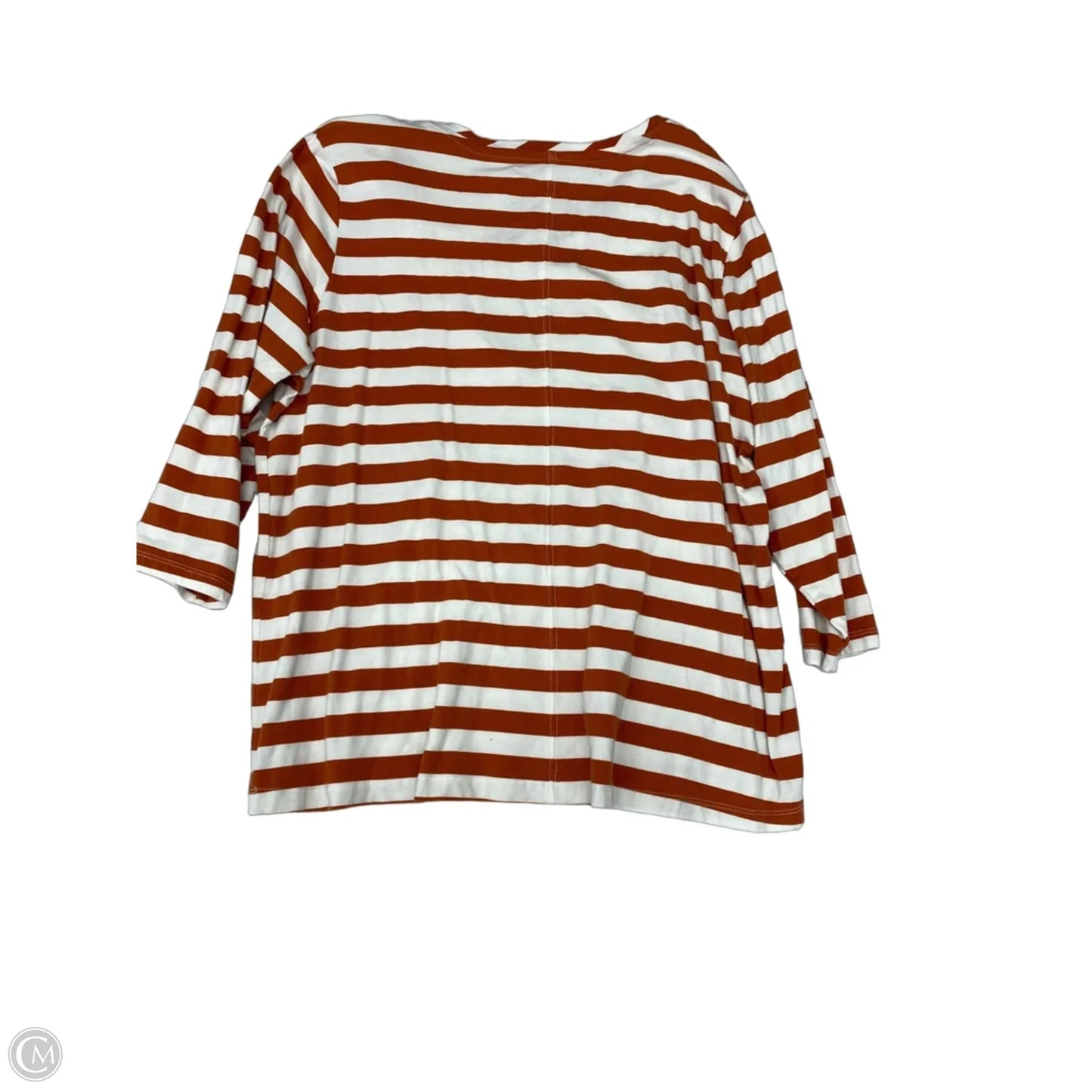 Top 3/4 Sleeve By Cato In Striped Pattern, Size: 1x