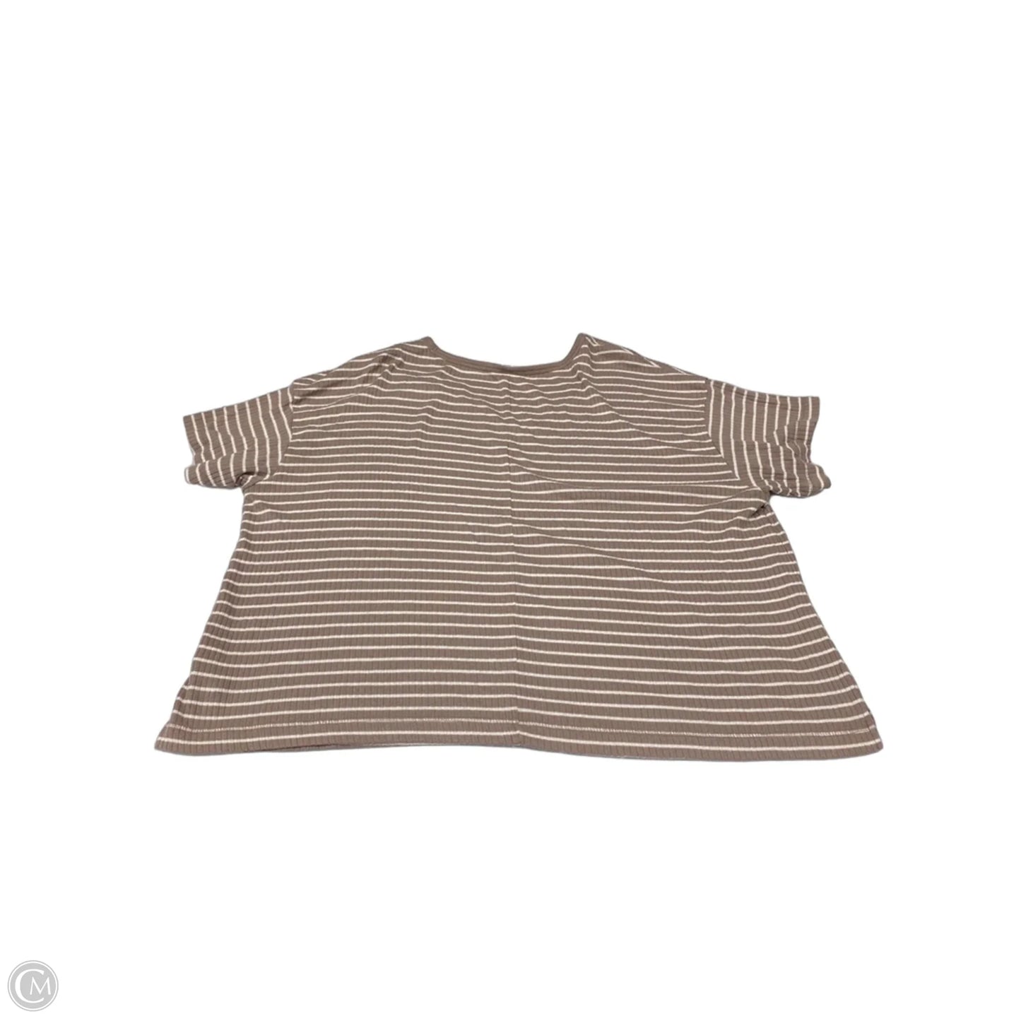 Top Short Sleeve By Old Navy In Tan & White, Size: Xxl