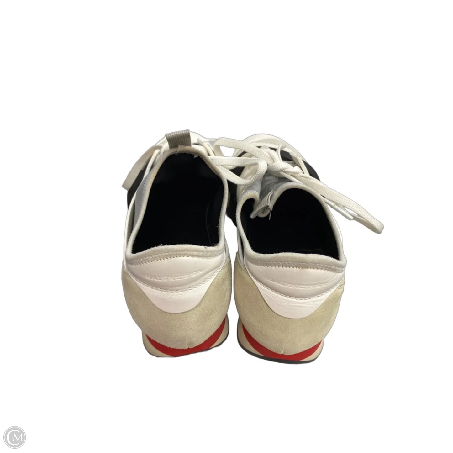 Shoes Luxury Designer By Balenciaga In Black & Cream, Size: 6.5