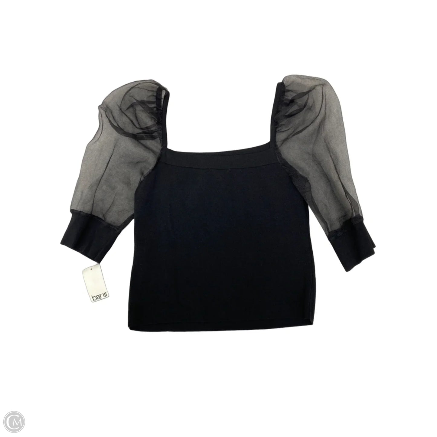 Top Short Sleeve By Bar Iii In Black, Size: L