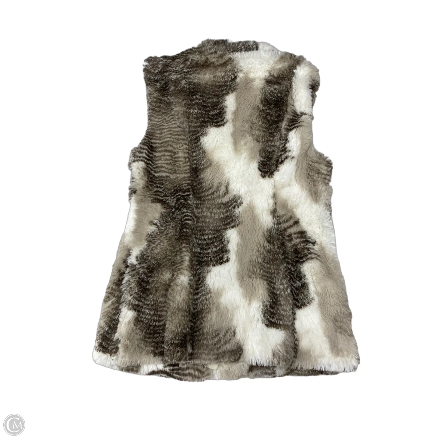 Vest Faux Fur & Sherpa By Cabi In Brown & White, Size: S