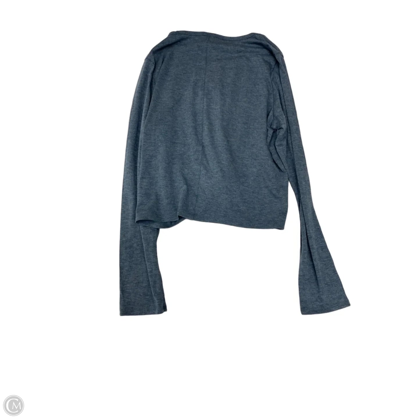 Athletic Top Long Sleeve Collar By Yogalicious In Blue, Size: M