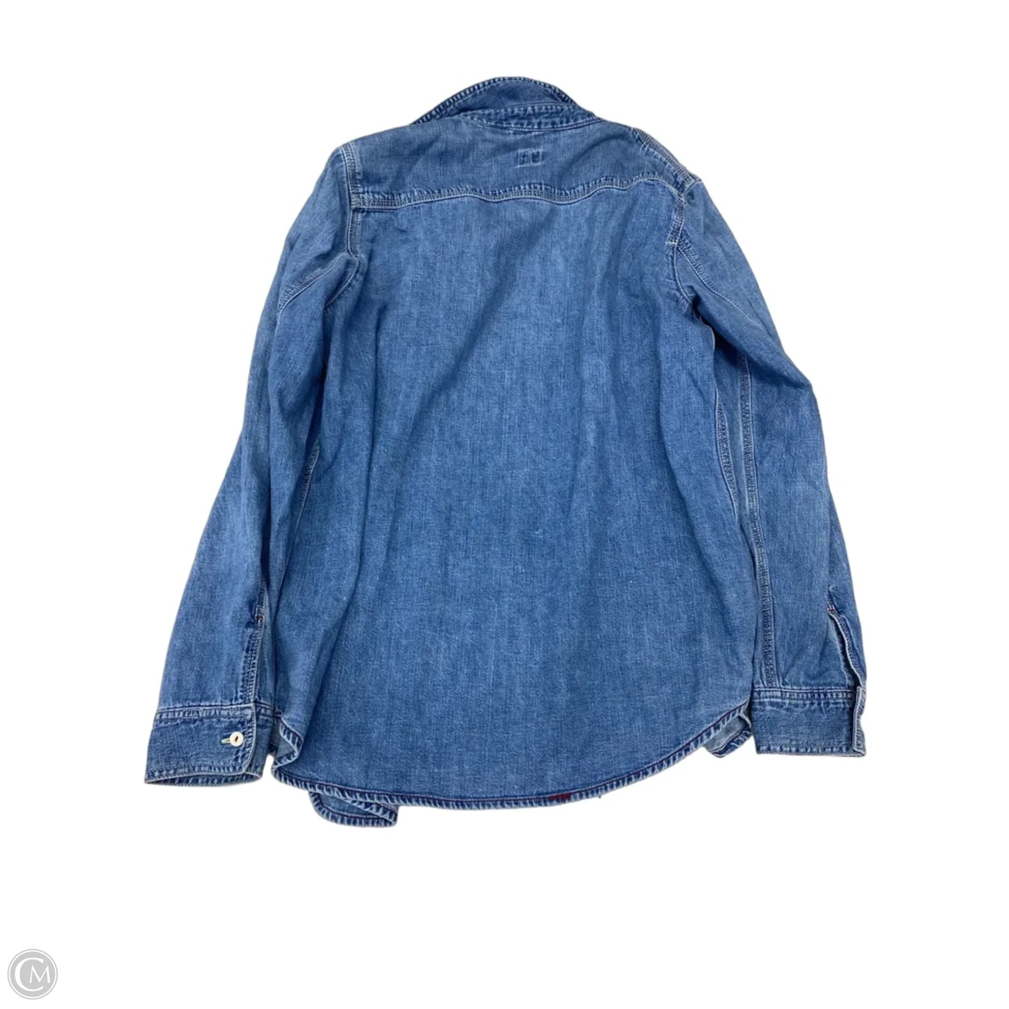 Top Long Sleeve By Gap In Blue Denim, Size: L
