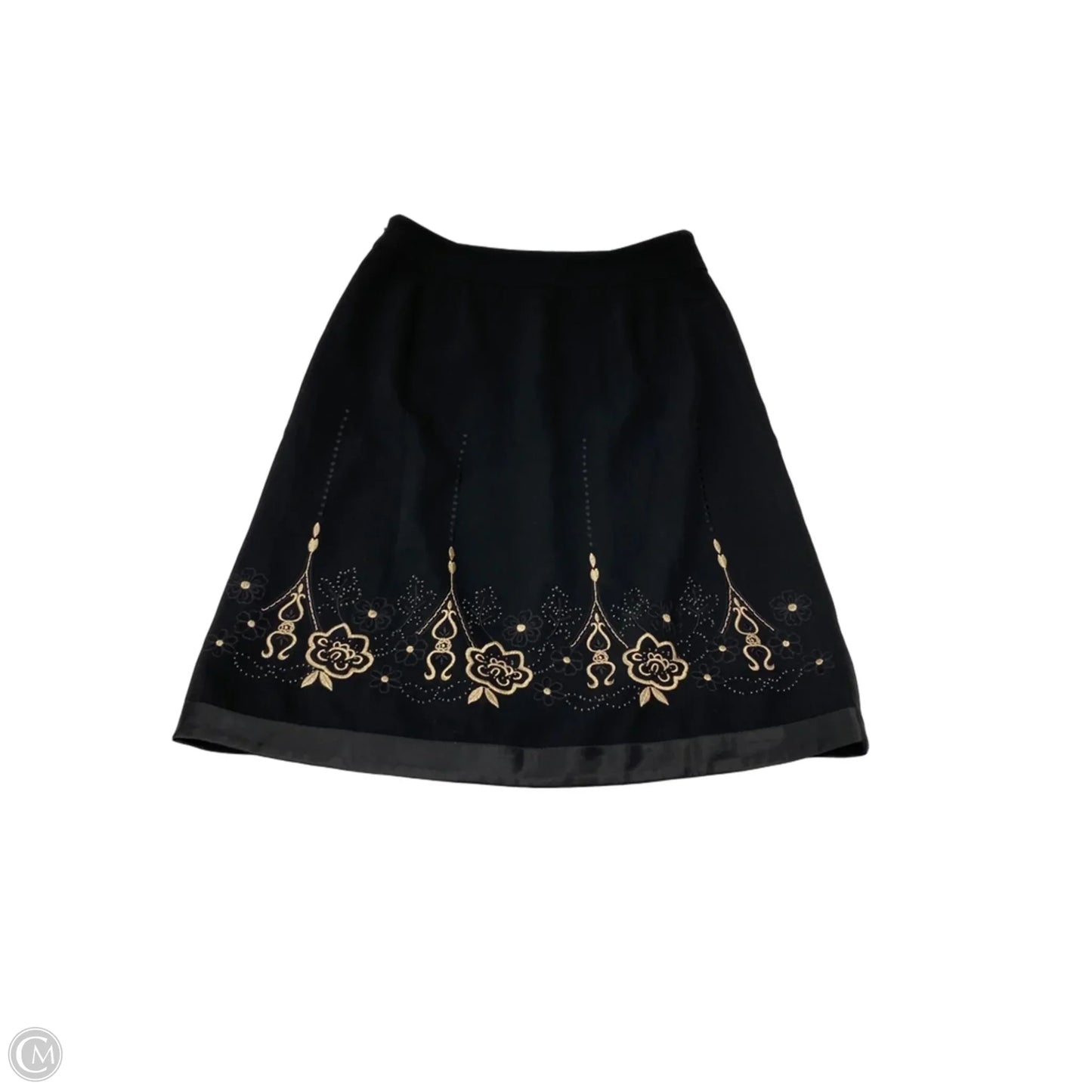 Skirt Midi By Loft In Black & Cream, Size: 2