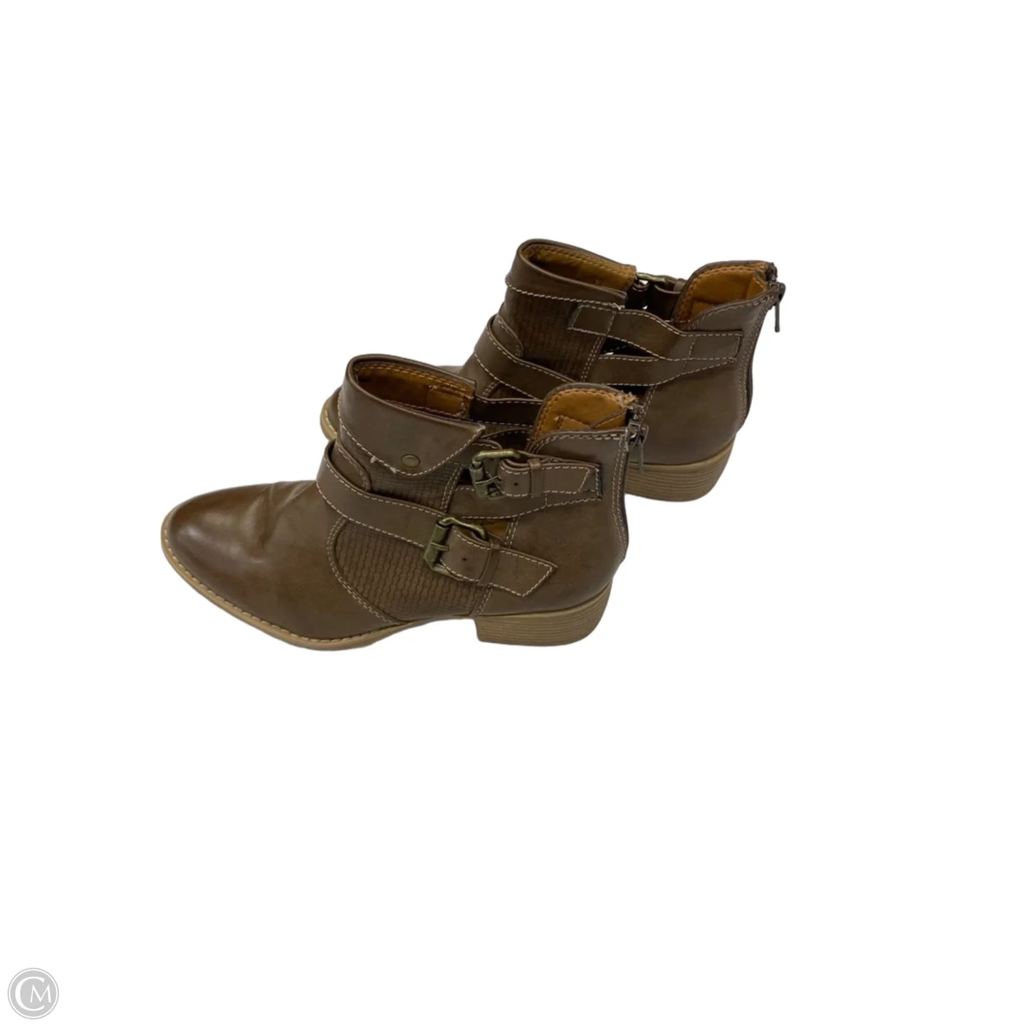 Boots Ankle Heels By Sofft In Brown, Size: 8.5