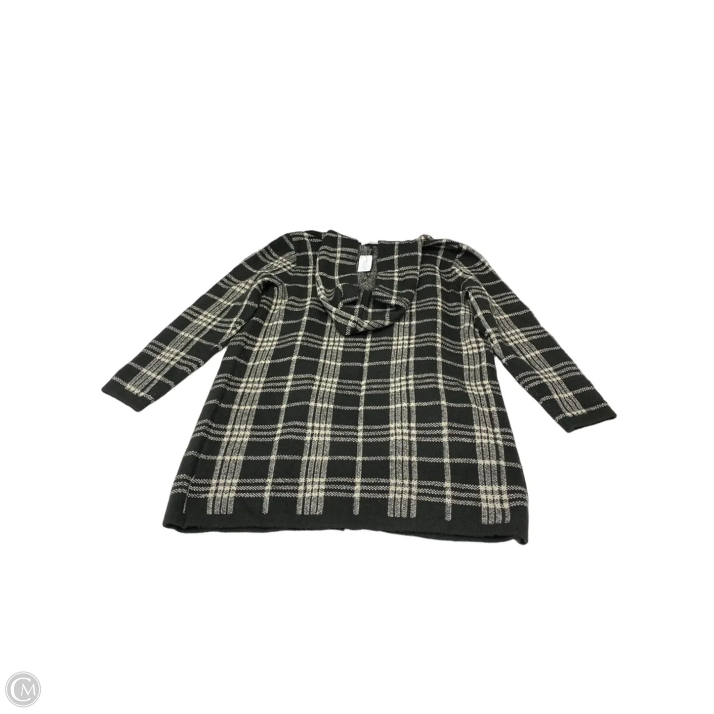 Sweater Cardigan By Christopher And Banks In Plaid Pattern, Size: Xl