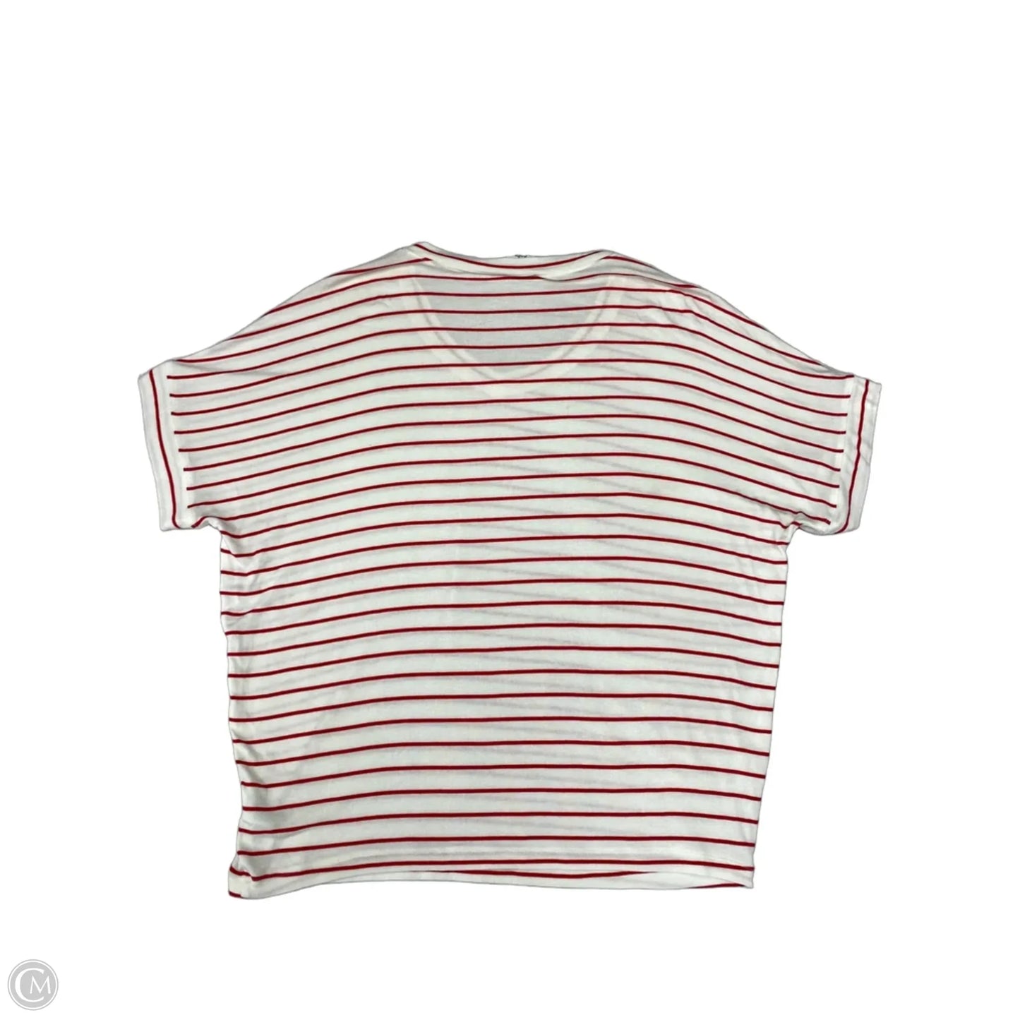 Top Short Sleeve By Cabi In Striped Pattern, Size: M