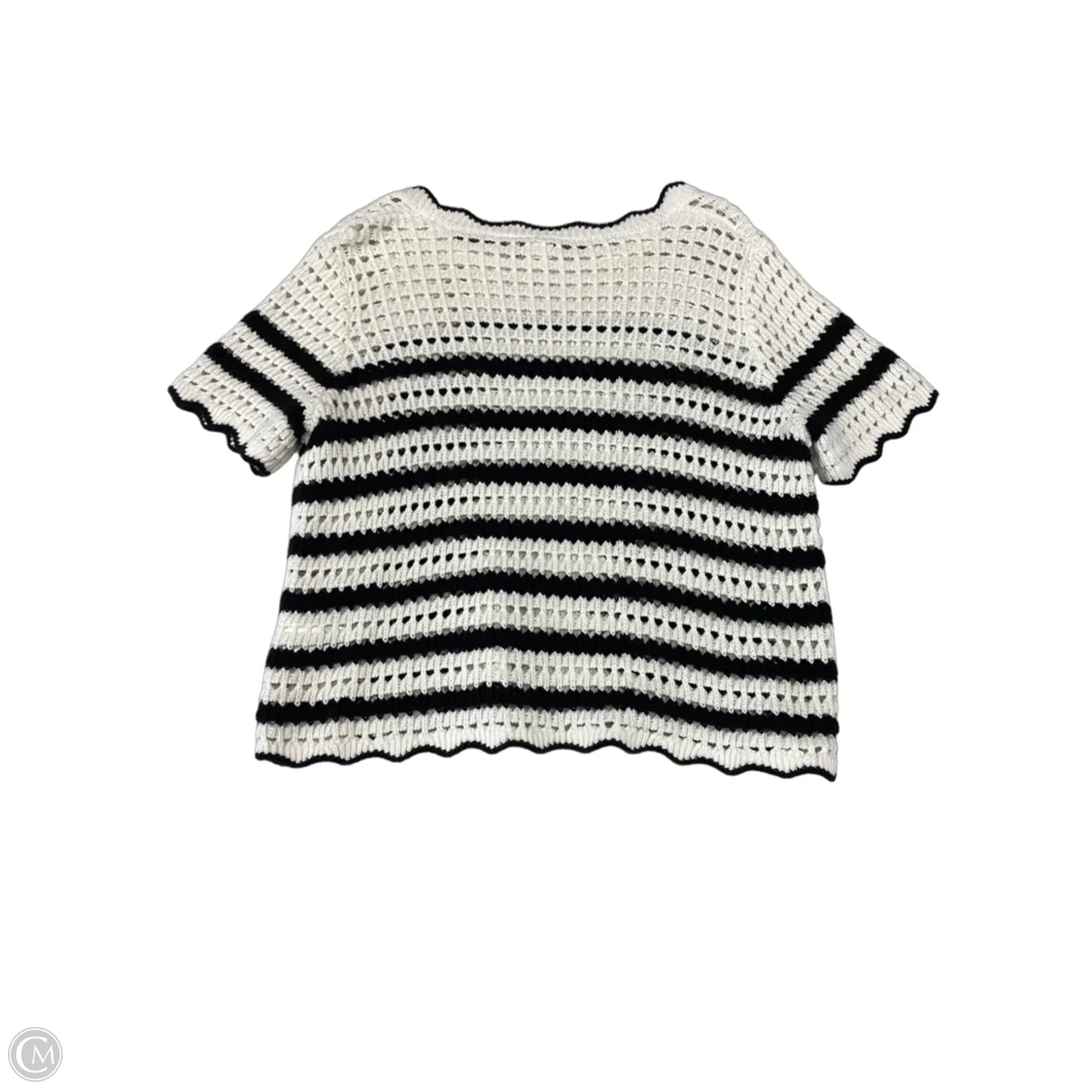 Sweater Short Sleeve By Gap In Black & White, Size: S