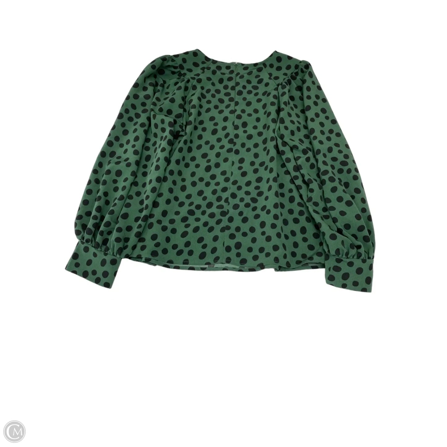 Blouse Long Sleeve By Who What Wear In Polkadot Pattern, Size: S