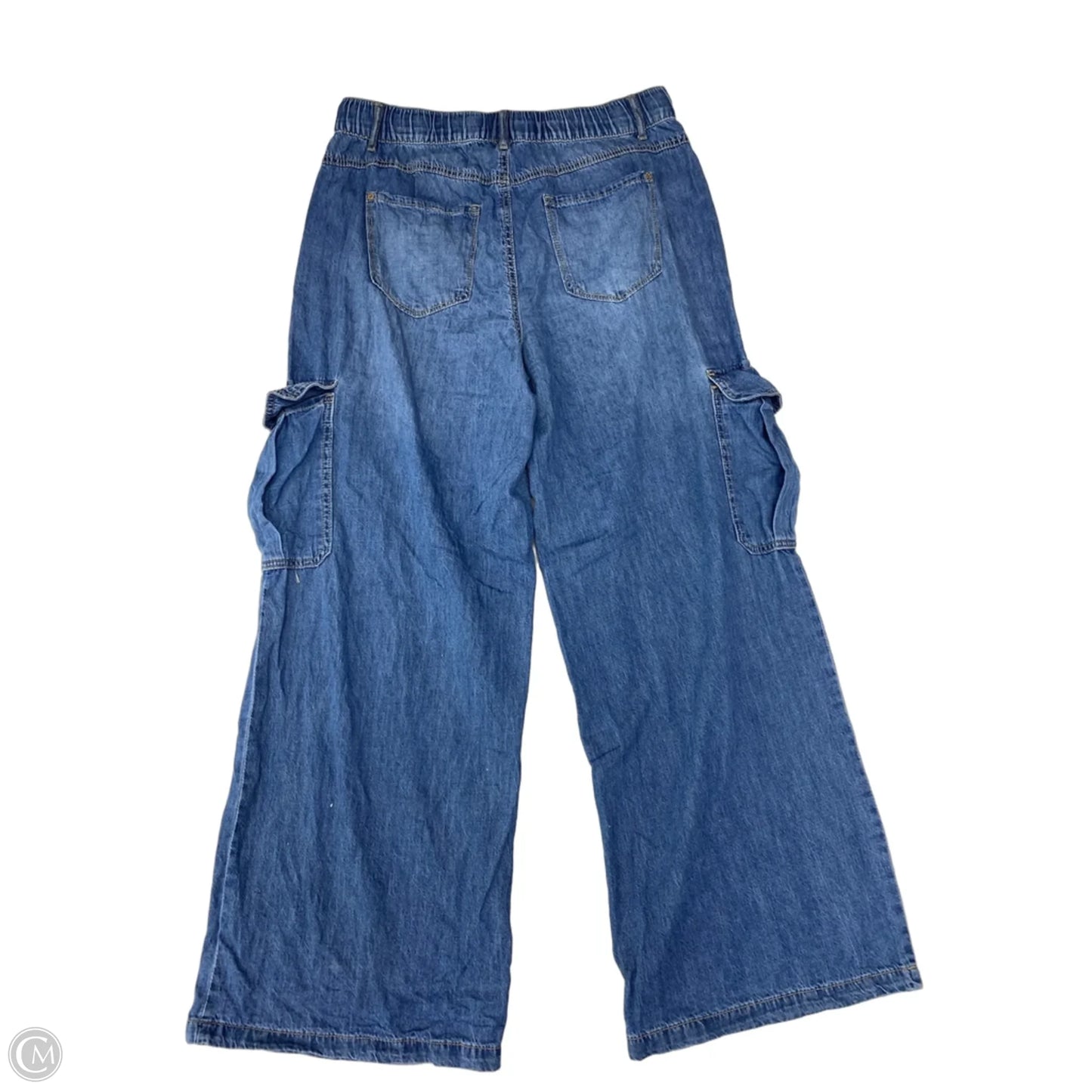 Jeans Wide Leg By Curve Appeal In Blue Denim, Size: 12