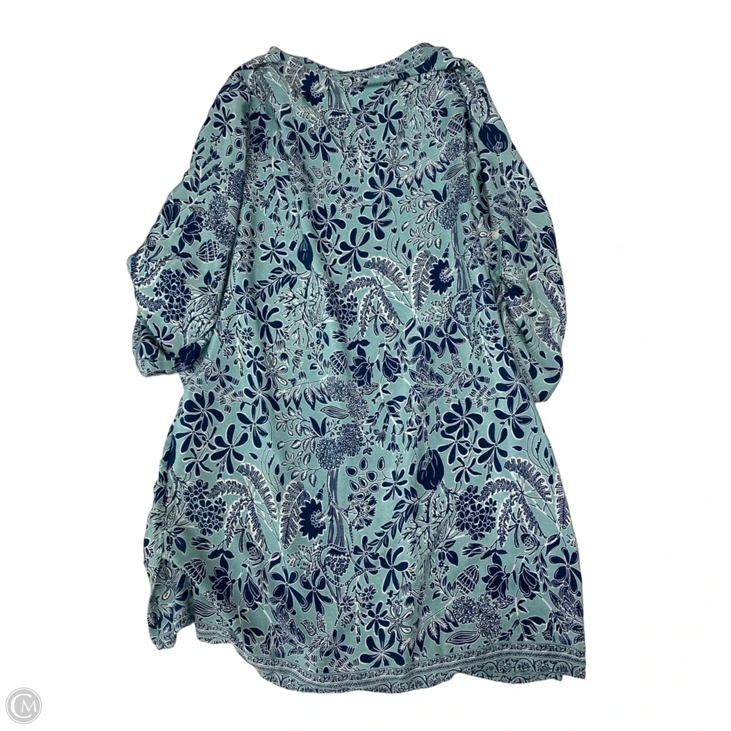 Blouse 3/4 Sleeve By Clothes Mentor In Blue, Size: 1x