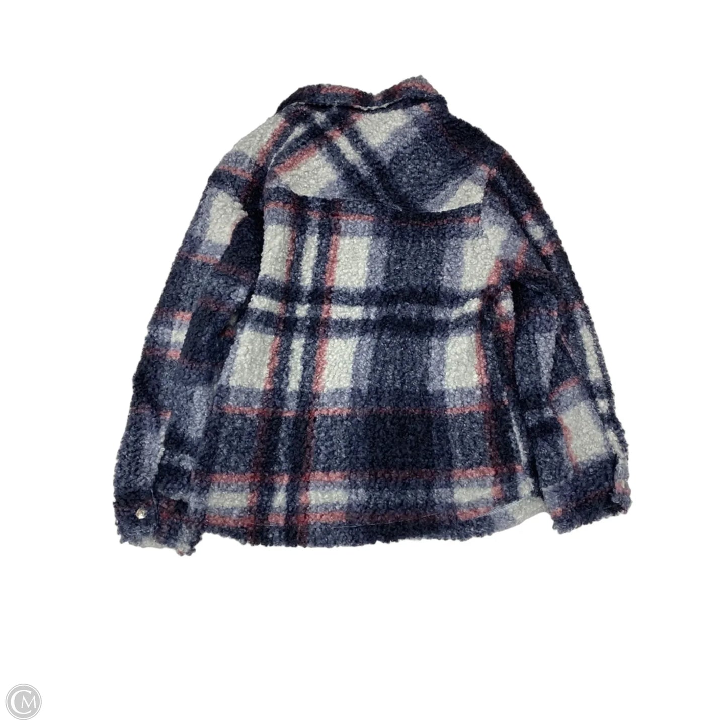 Jacket Faux Fur & Sherpa By Clothes Mentor In Blue & Red & White, Size: Xl