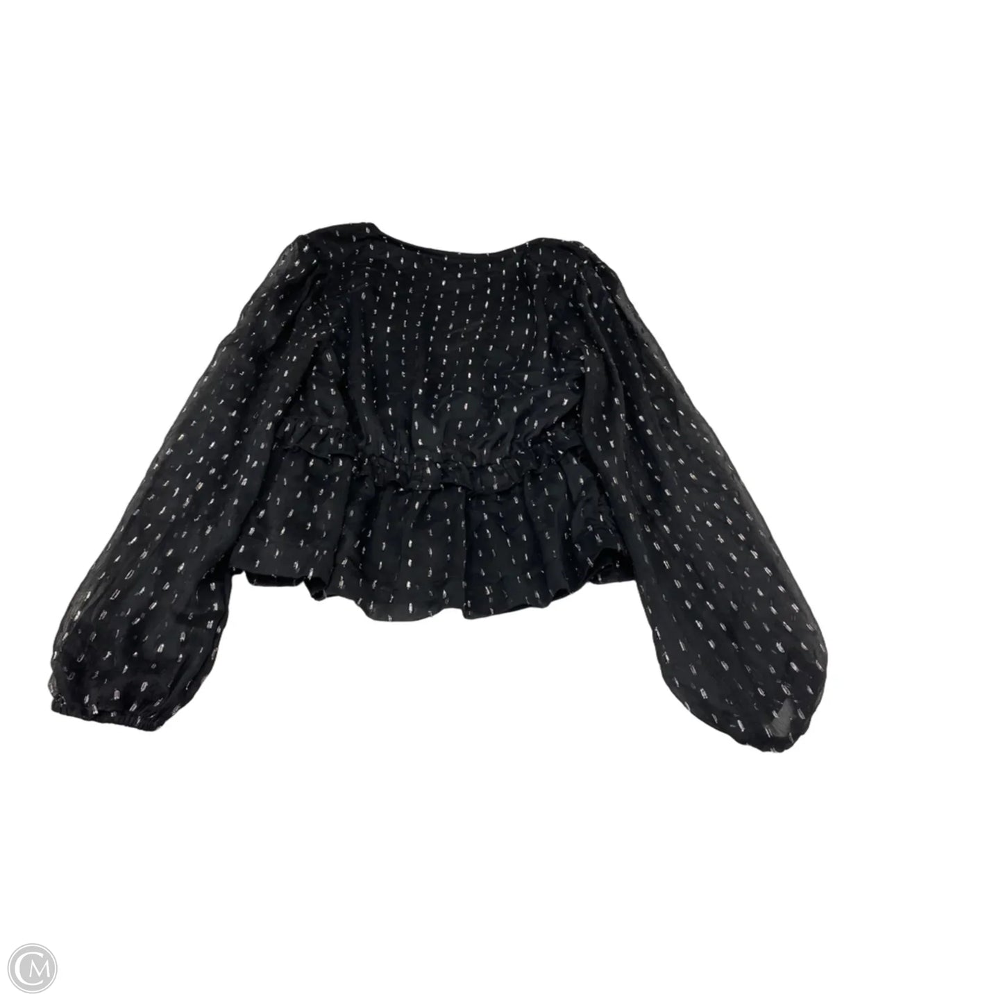 Blouse Long Sleeve By Old Navy In Black & Silver, Size: Xs