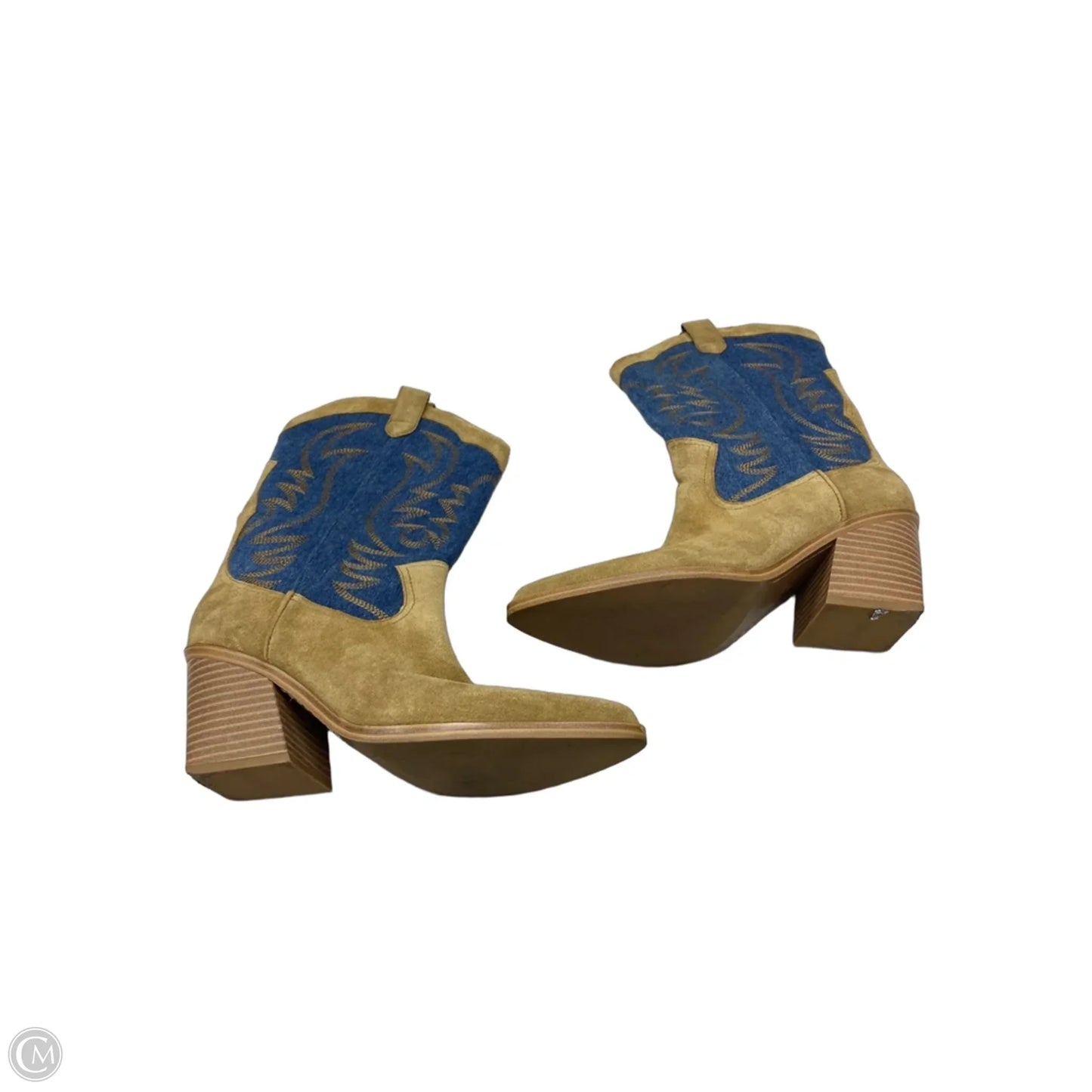 Boots Western By Nine West In Blue & Brown, Size: 9