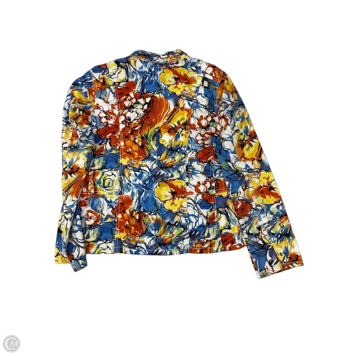 Jacket Shirt By Chicos In Floral Print, Size: M