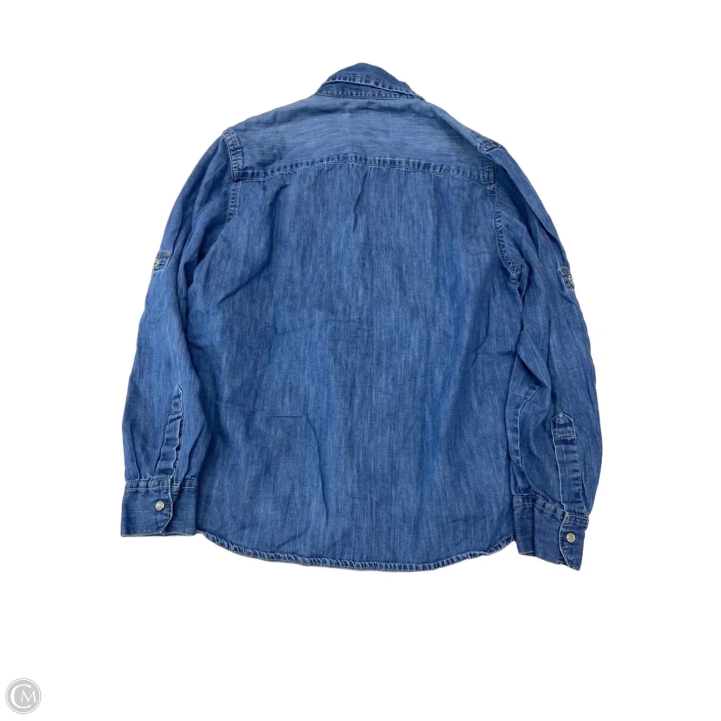 Jacket Shirt By Clothes Mentor In Blue Denim, Size: M