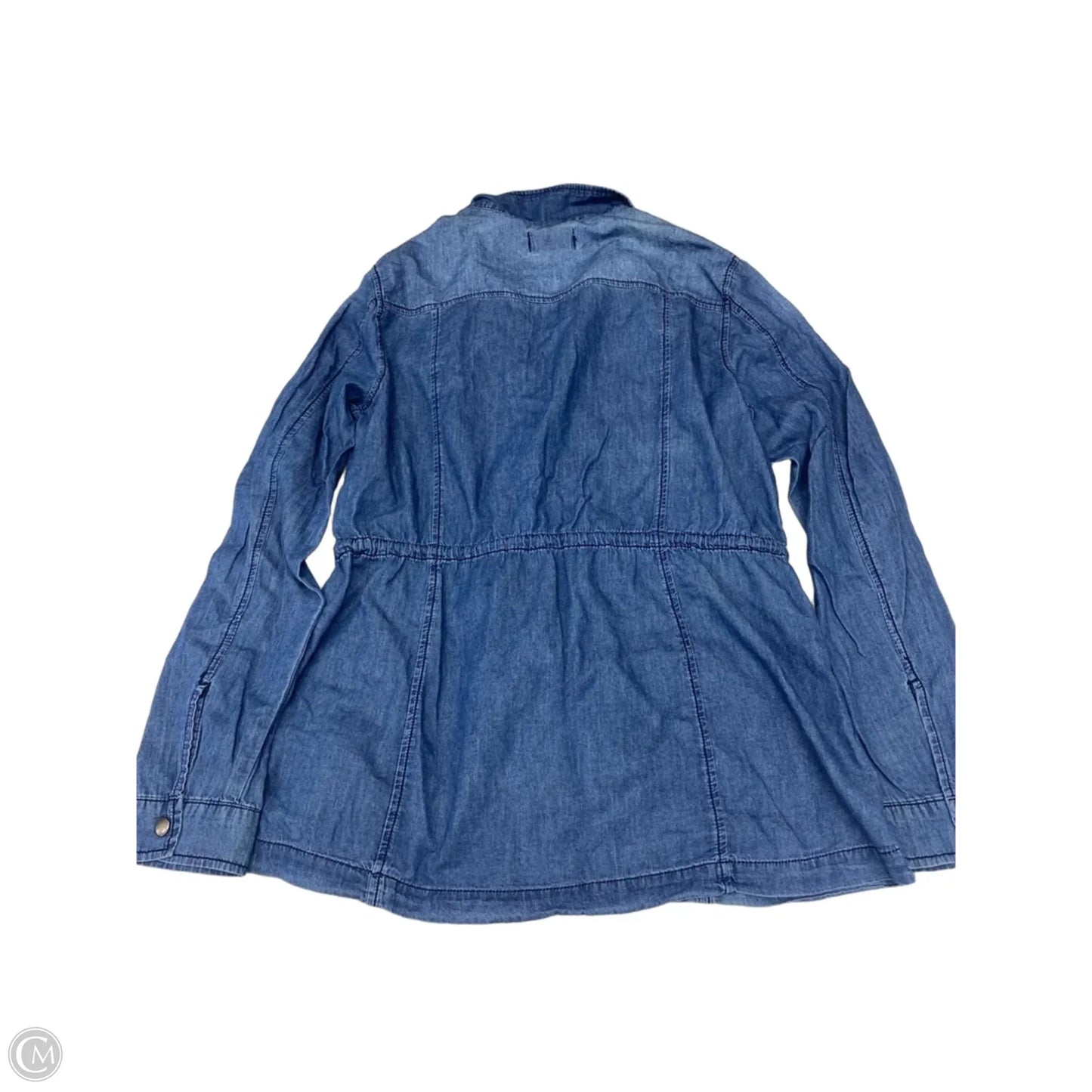 Jacket Shirt By Ci Sono In Blue Denim, Size: L