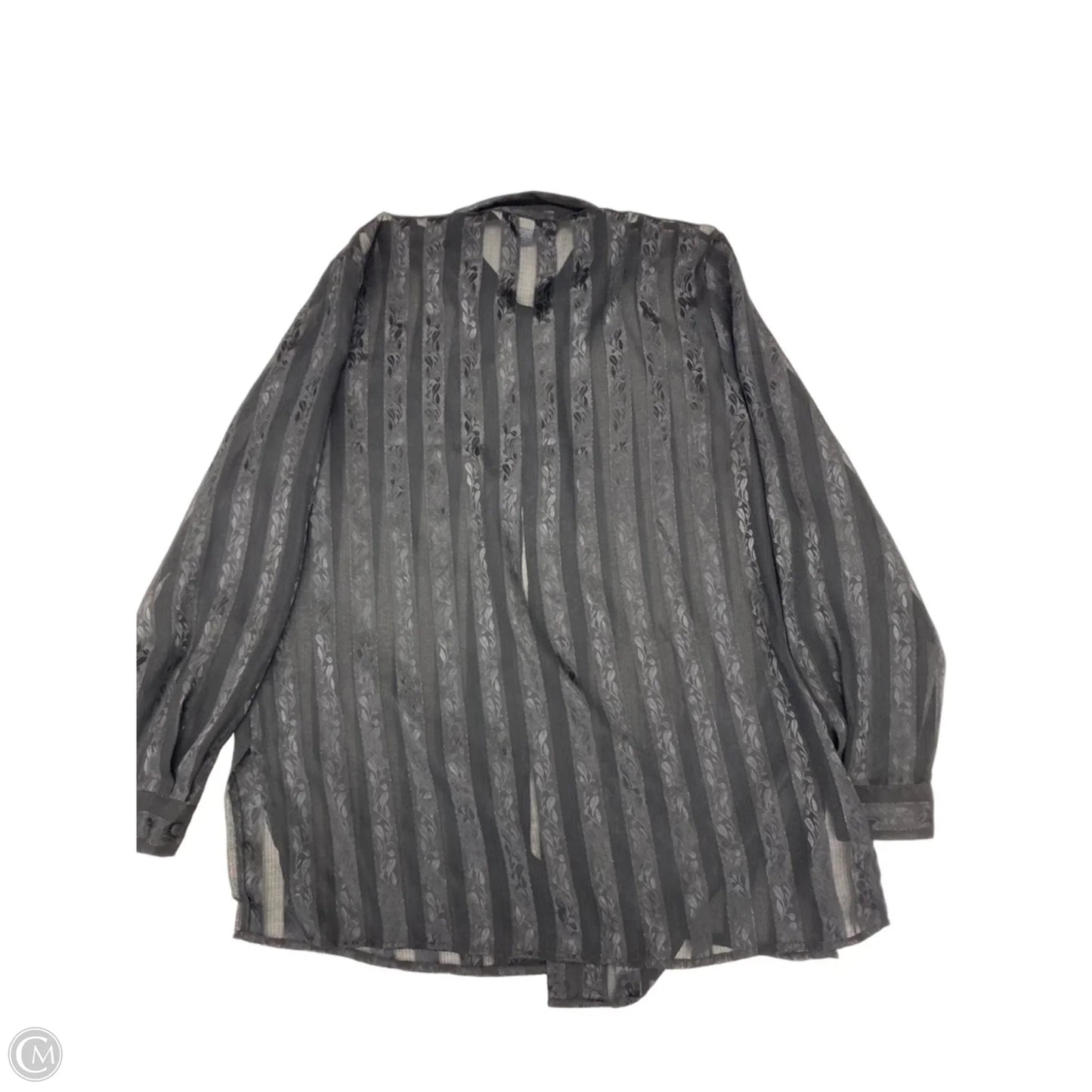 Blouse Long Sleeve By Clothes Mentor In Black, Size: L