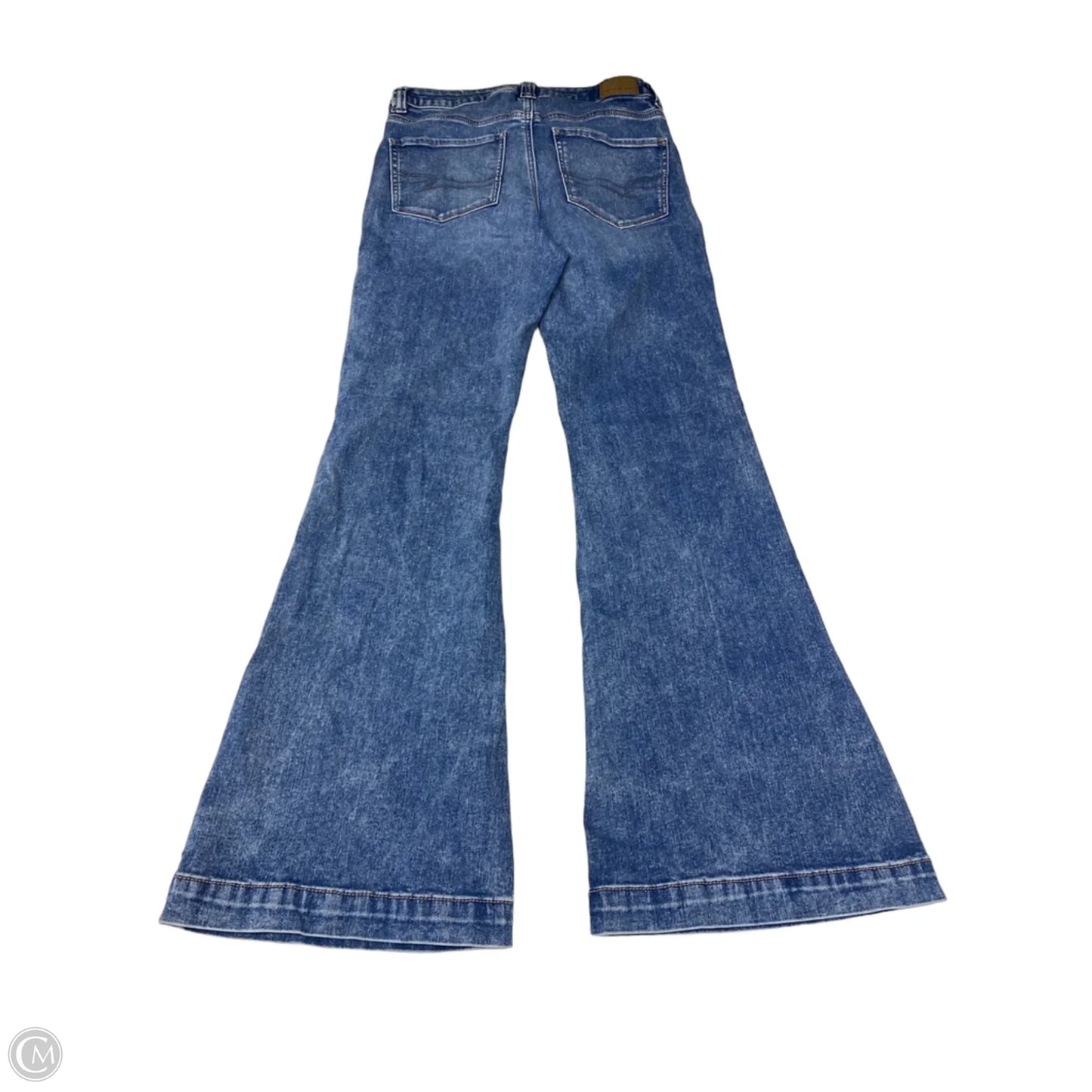 Jeans Flared By American Eagle In Blue Denim, Size: 8