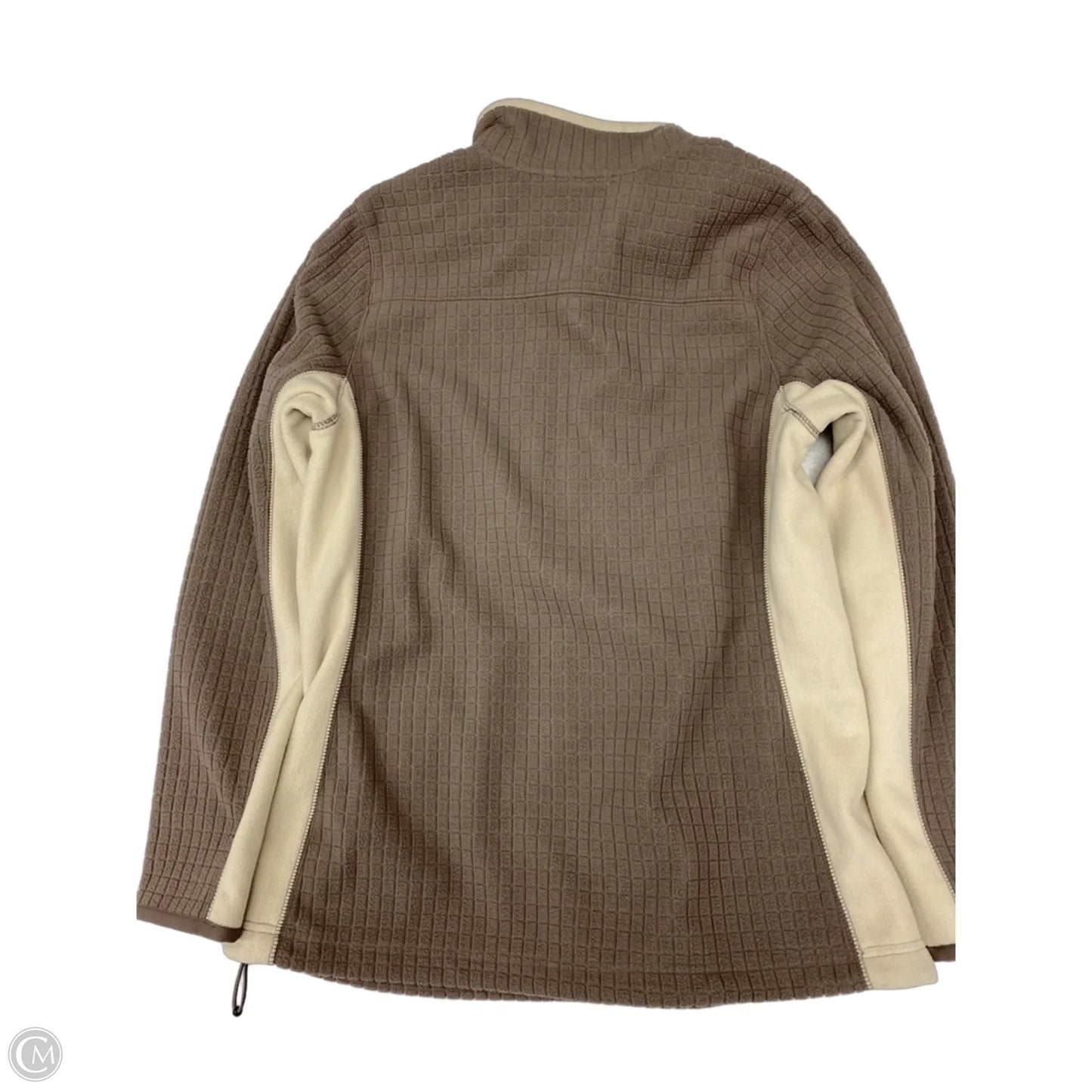 Jacket Fleece By L.l. Bean In Brown & Cream, Size: M