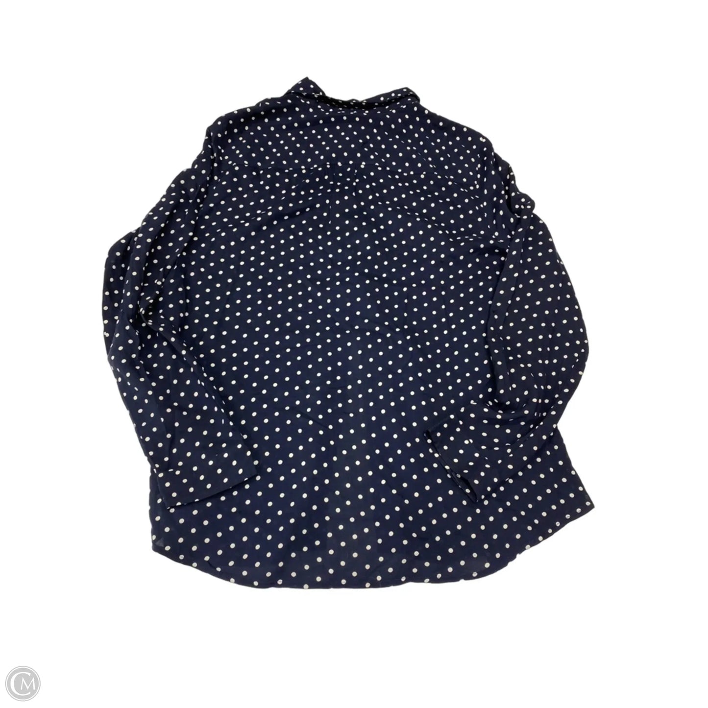 Top Long Sleeve By Liz Claiborne In Polkadot Pattern, Size: L