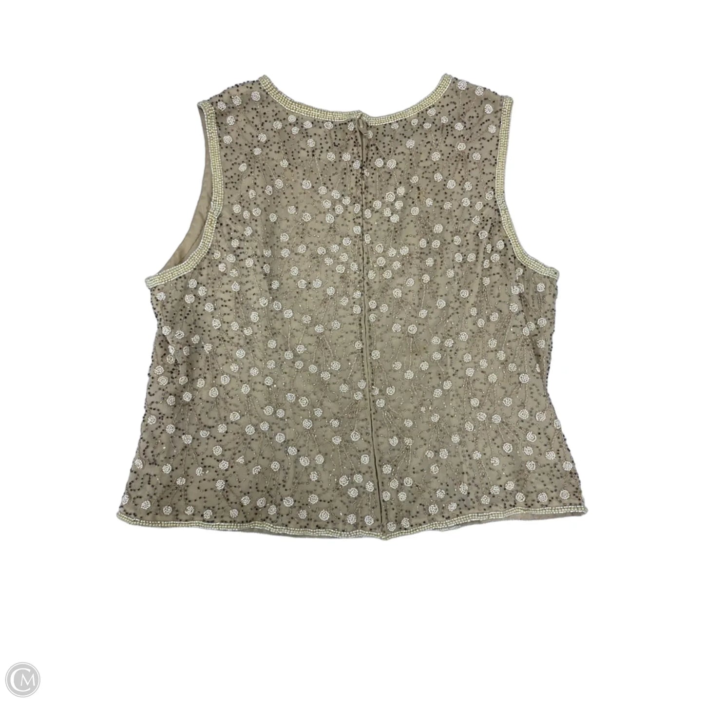 Blouse Sleeveless By Adrianna Papell In Cream, Size: Lp