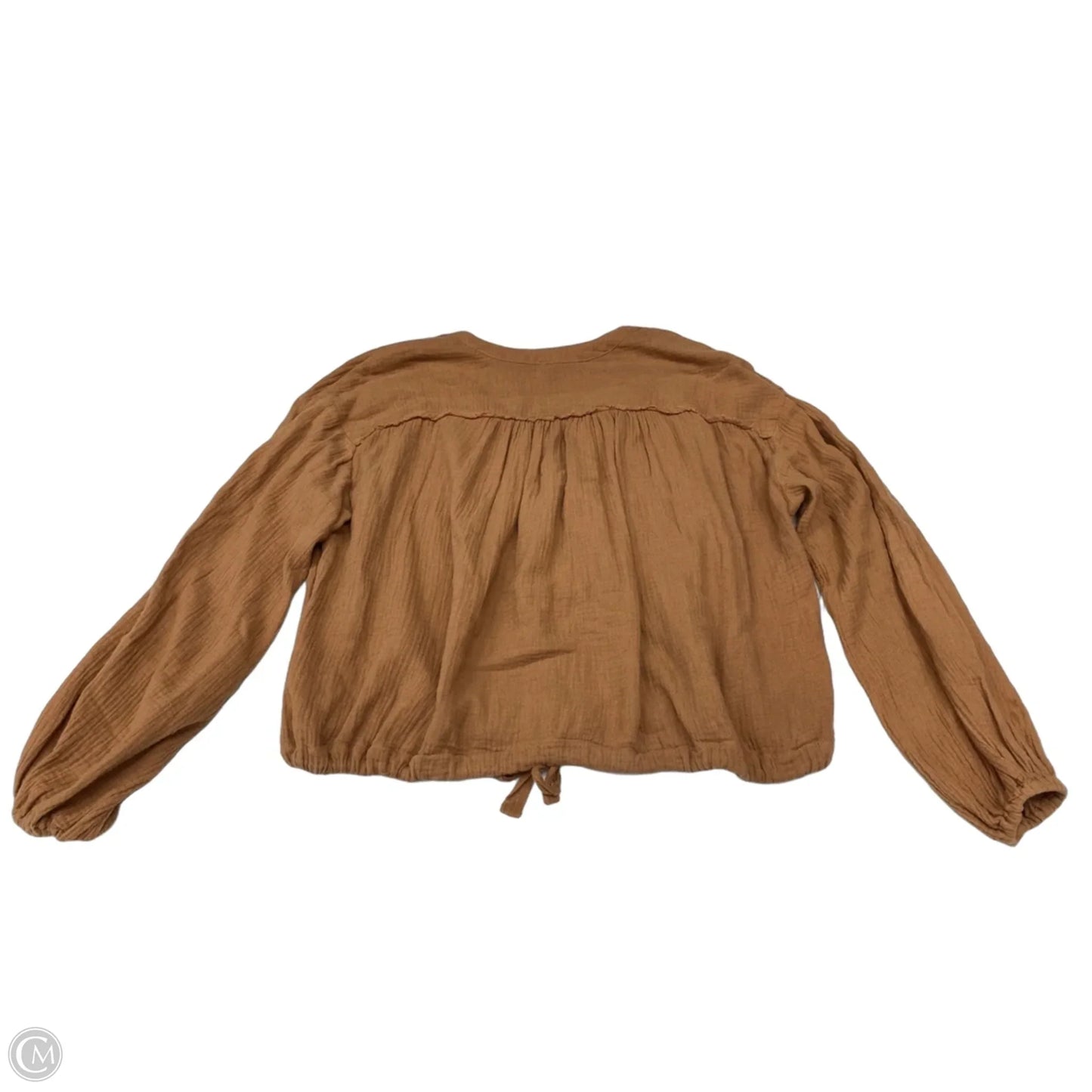 Top Long Sleeve By Free People In Brown, Size: S