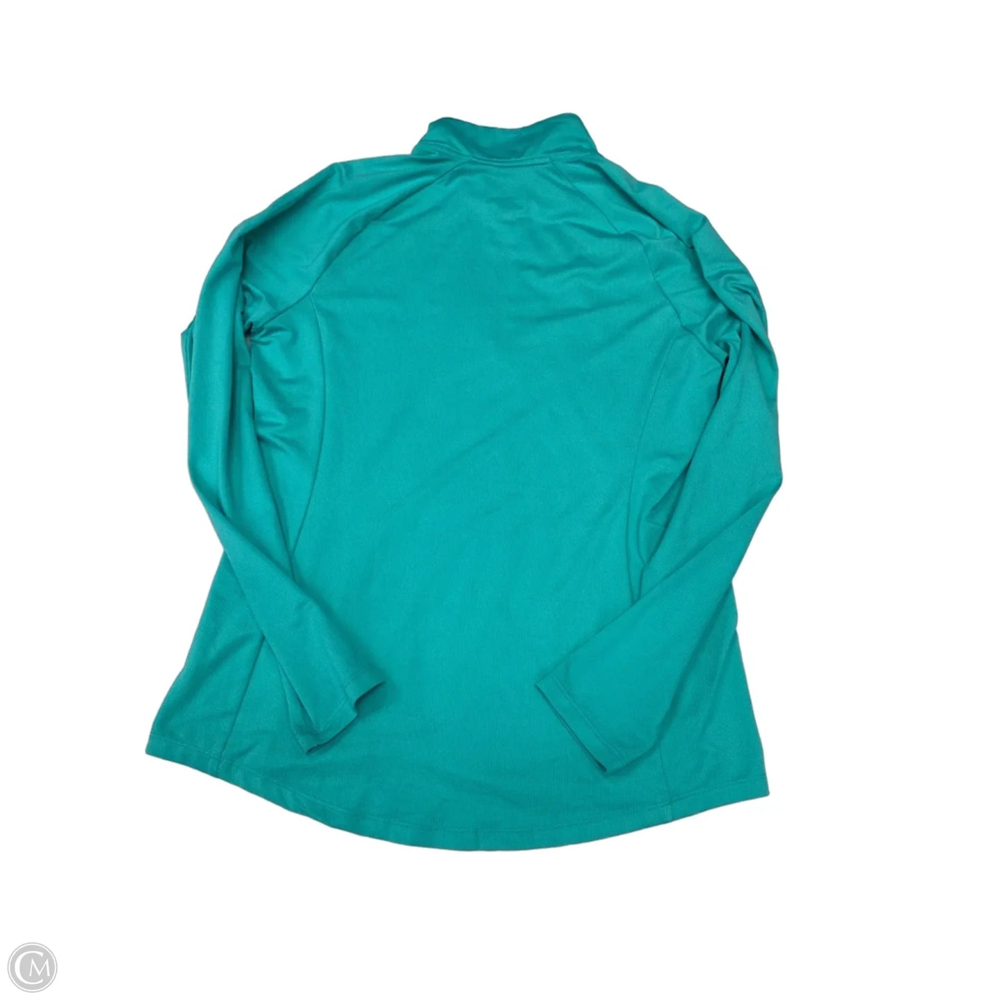 Athletic Top Long Sleeve Collar By Adidas In Aqua, Size: M