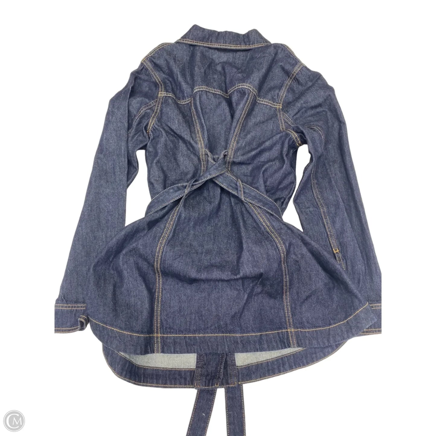 Jacket Shirt By Cabi In Blue Denim, Size: S