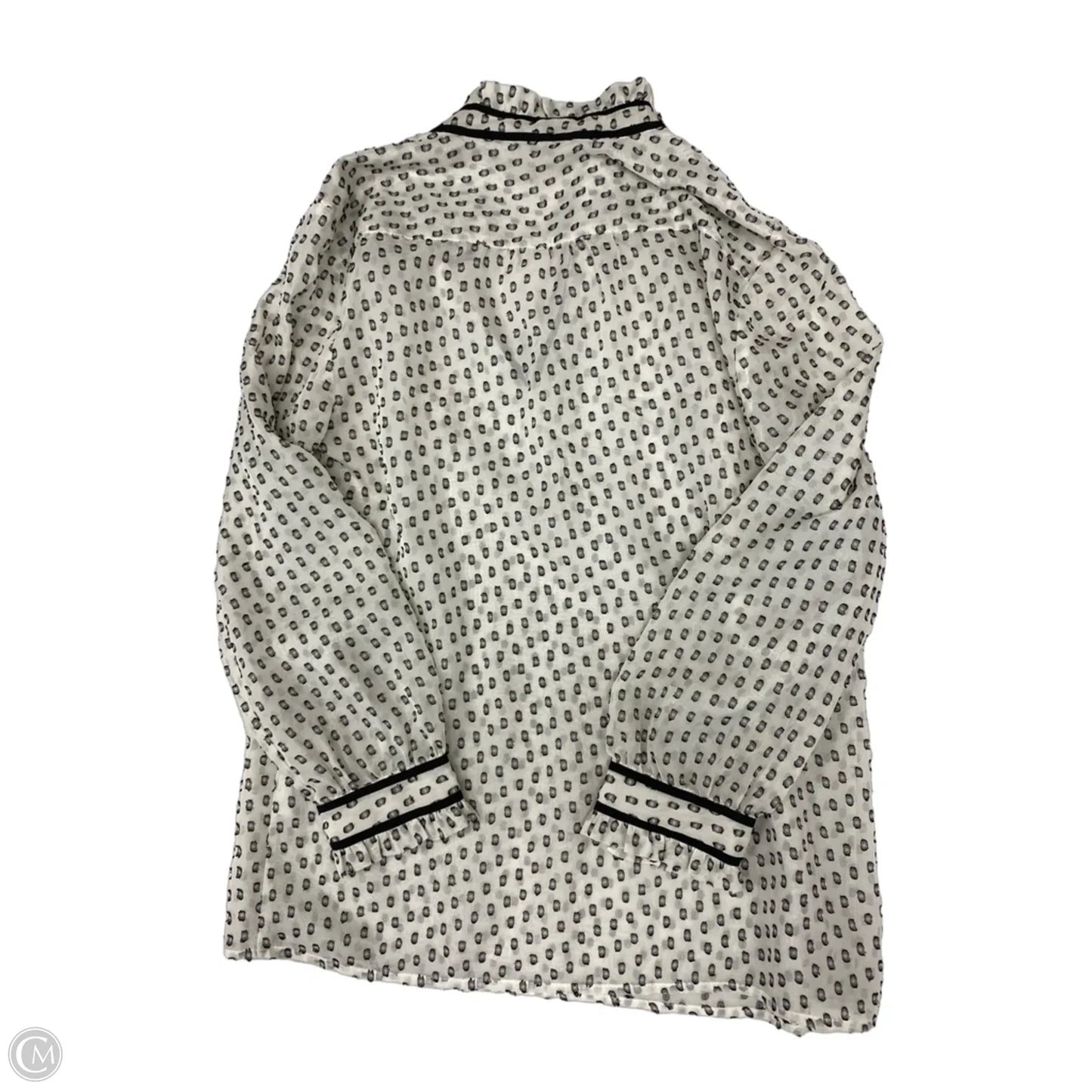 Blouse Long Sleeve By J. Crew In Polkadot Pattern, Size: Xs