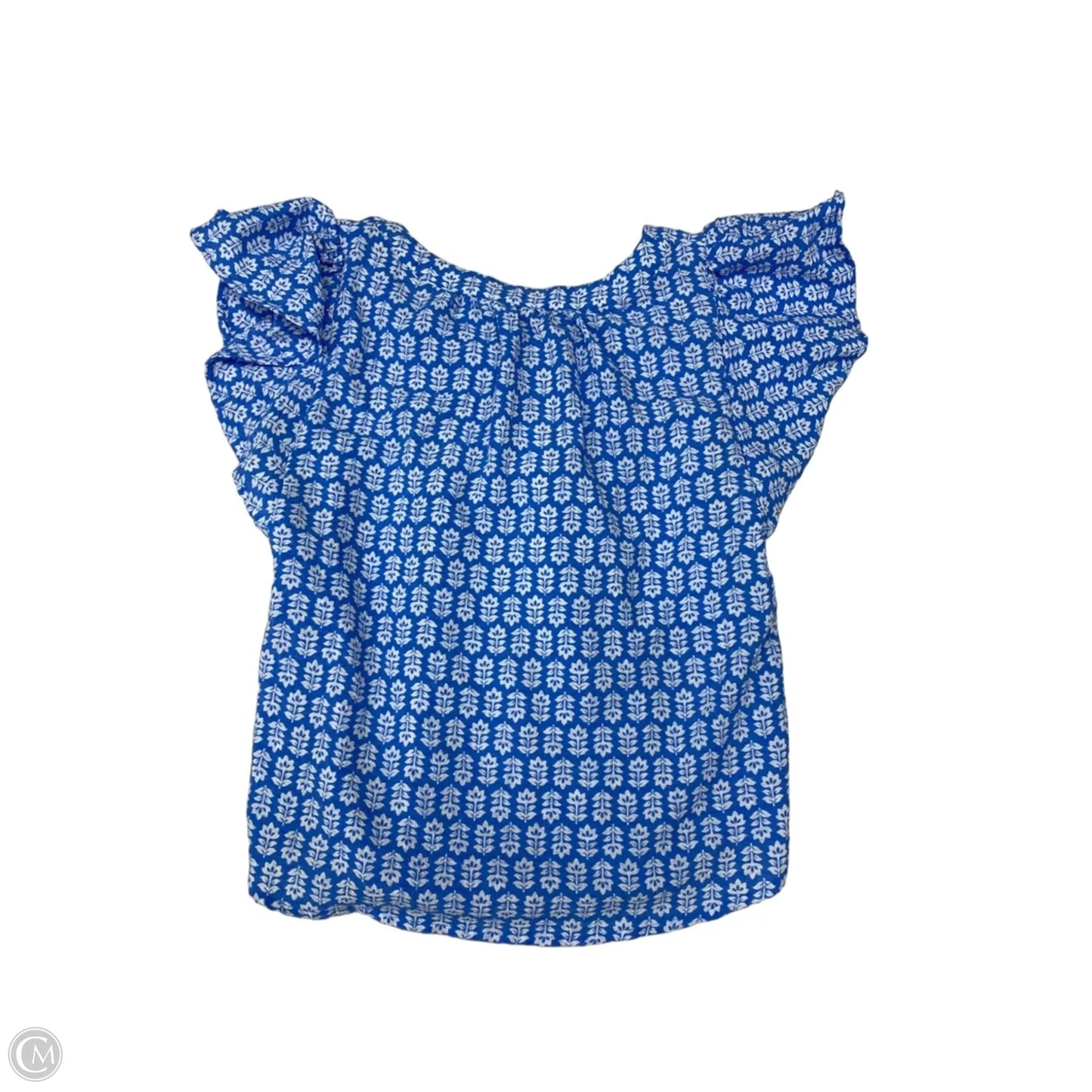 Top Short Sleeve By Draper James In Blue & White, Size: L