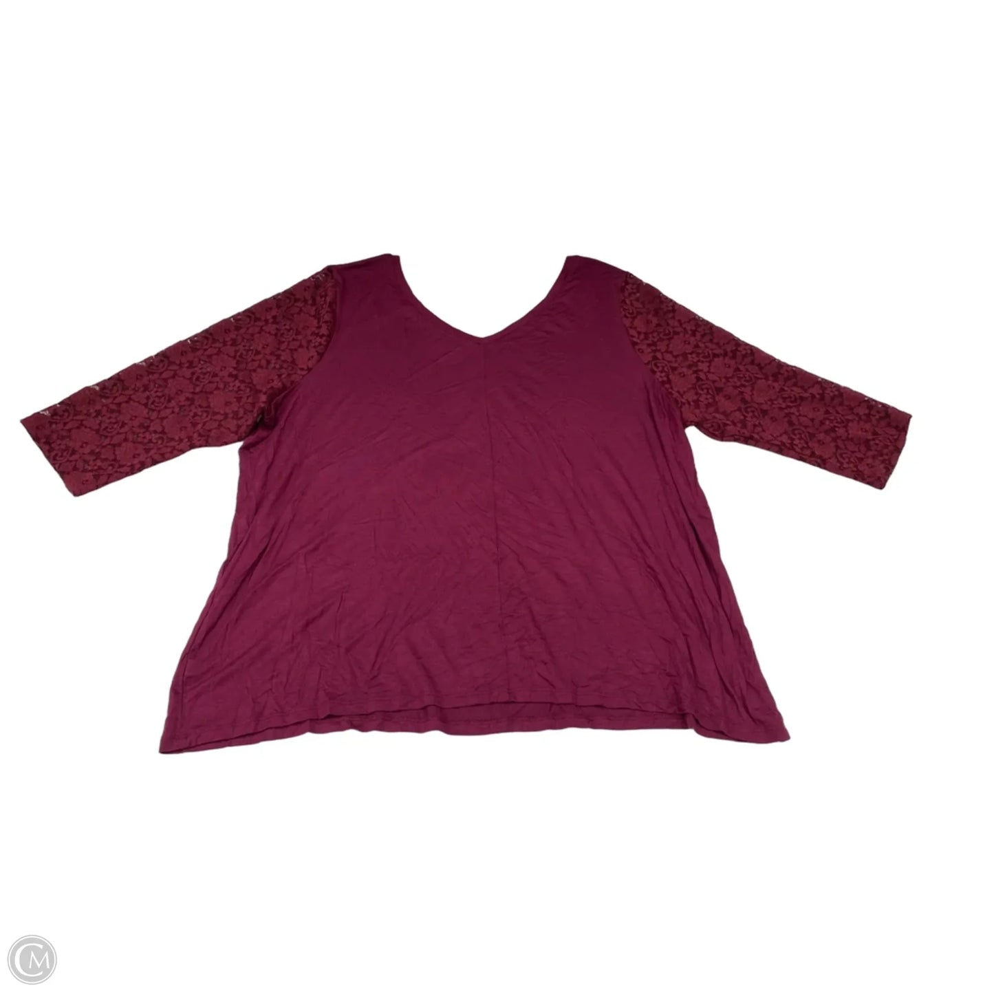 Top Long Sleeve By Lane Bryant In Maroon, Size: 3x