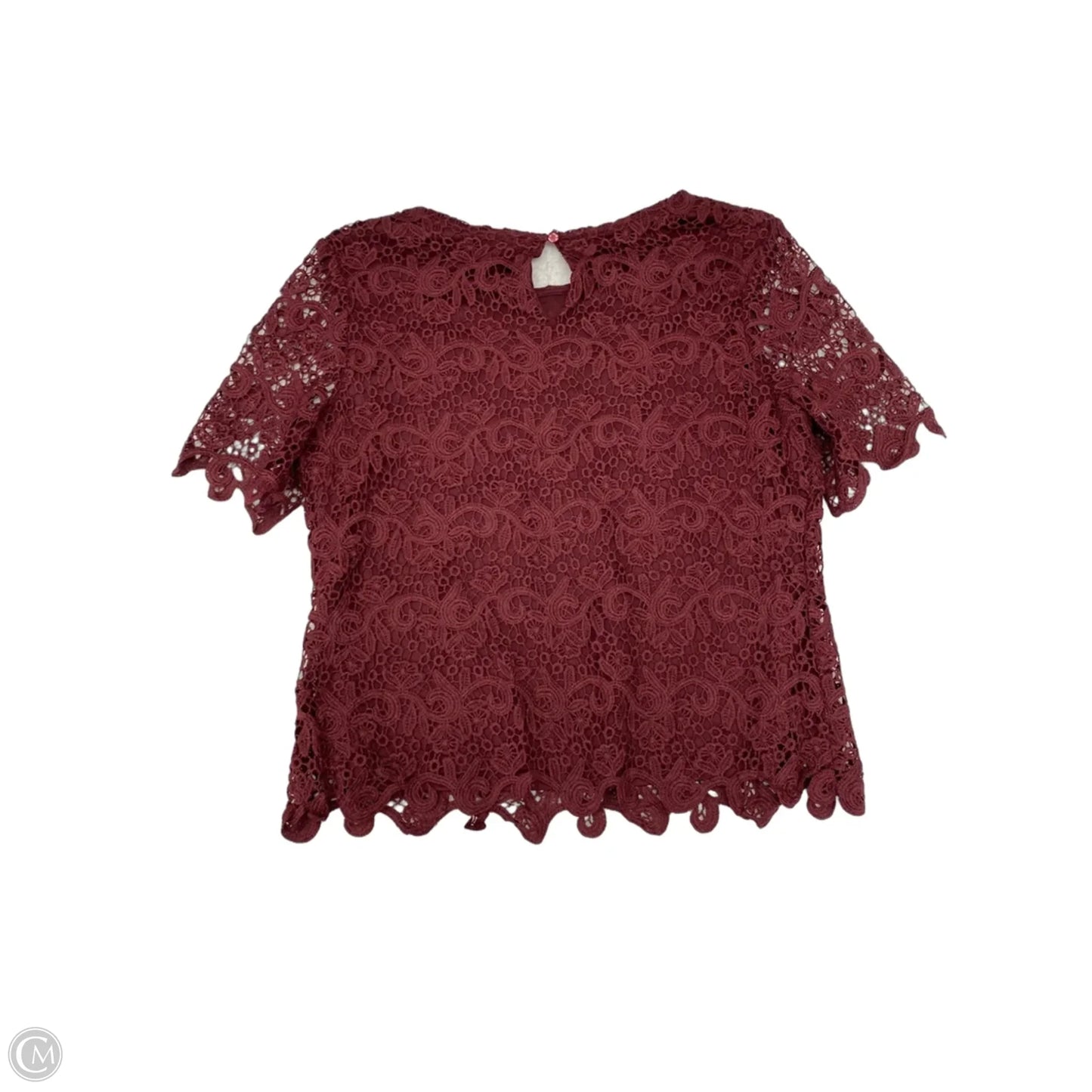 Blouse Short Sleeve By Adiva In Maroon, Size: L