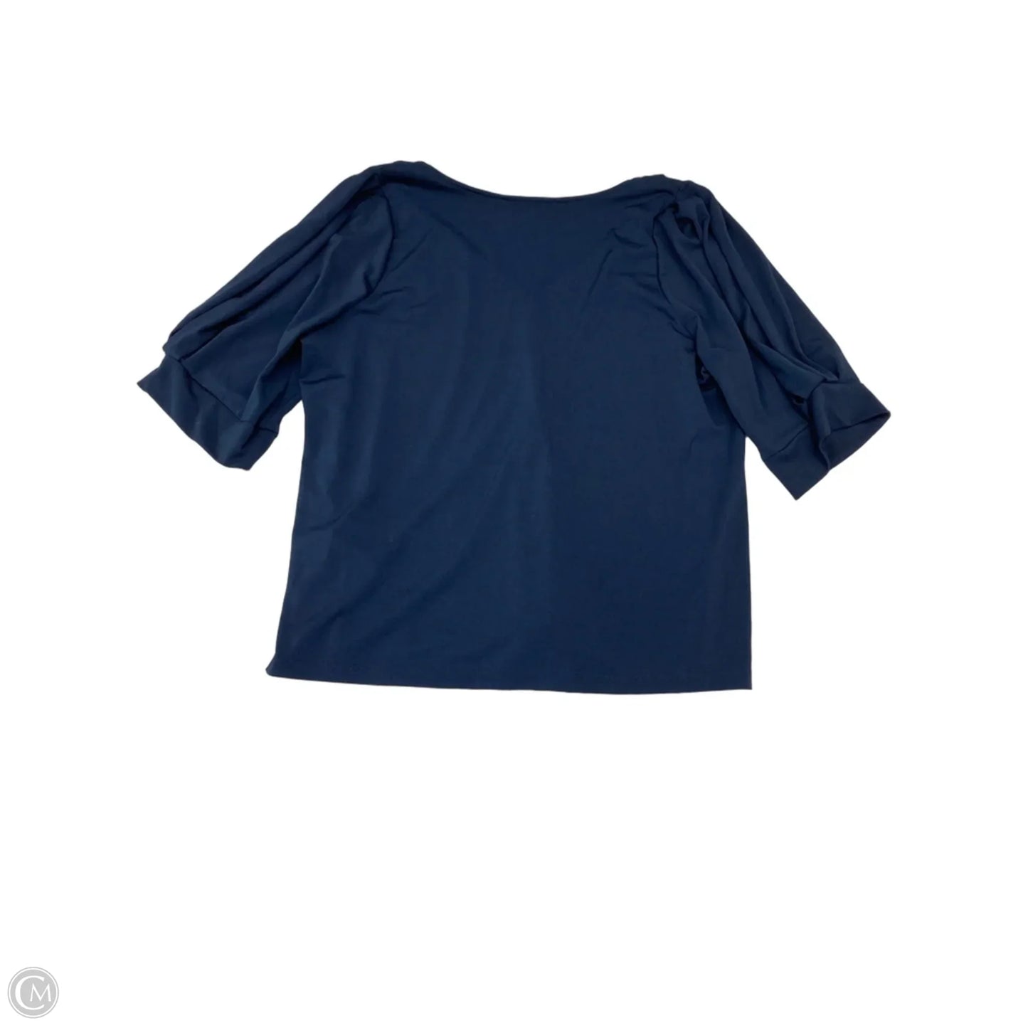 Blouse Short Sleeve By Banana Republic In Navy, Size: L