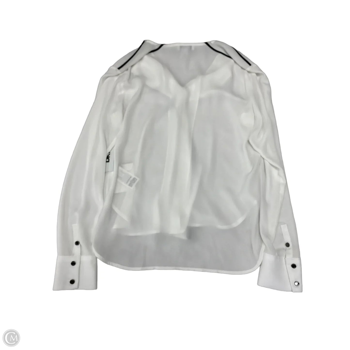 Blouse Long Sleeve By Dkny In White, Size: S